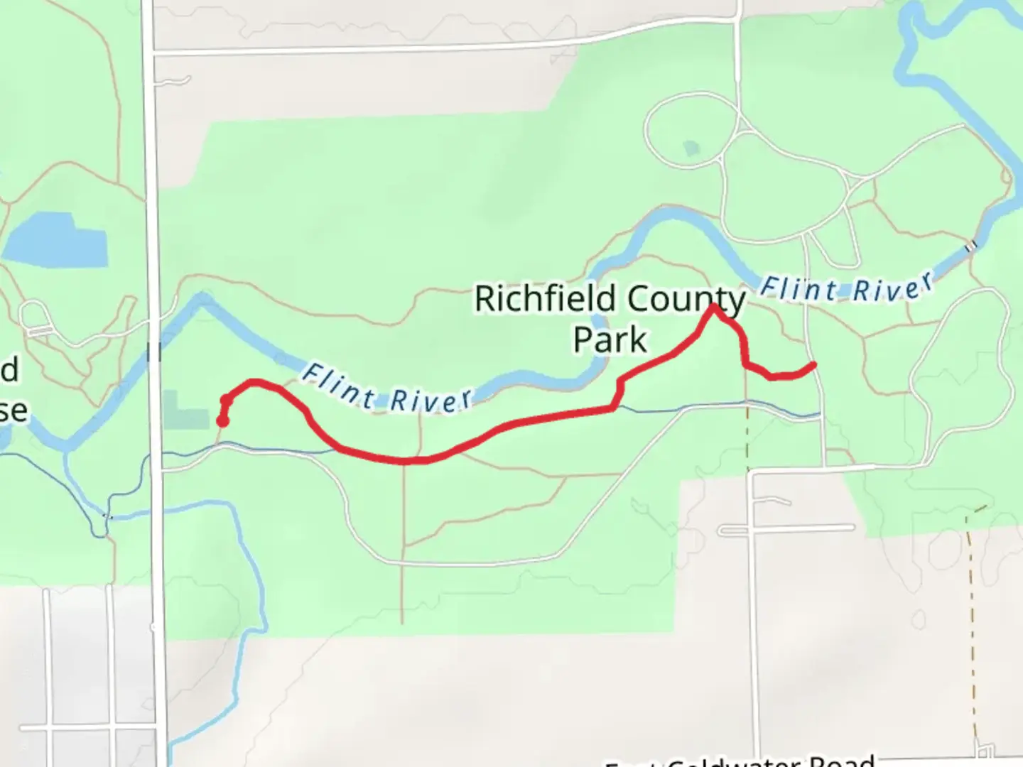 An image depicting the trail Flint River Trail - Richfield County Park and its surrounding area.