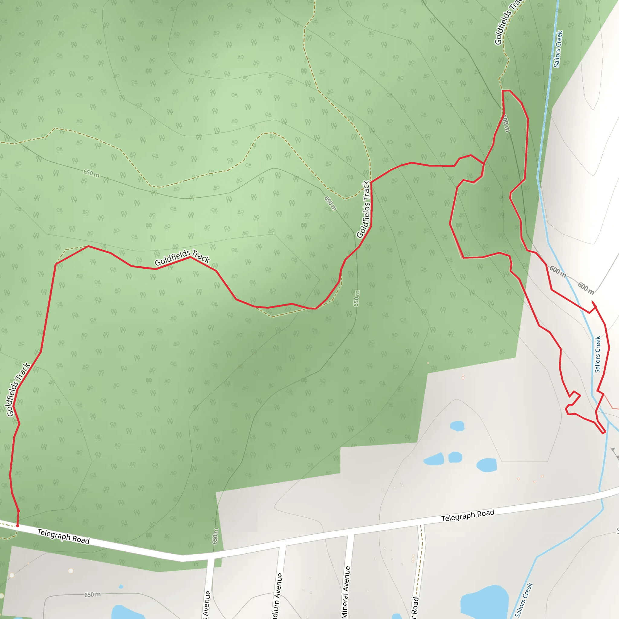 Lower Sailors Falls Loop Trail mobile static map