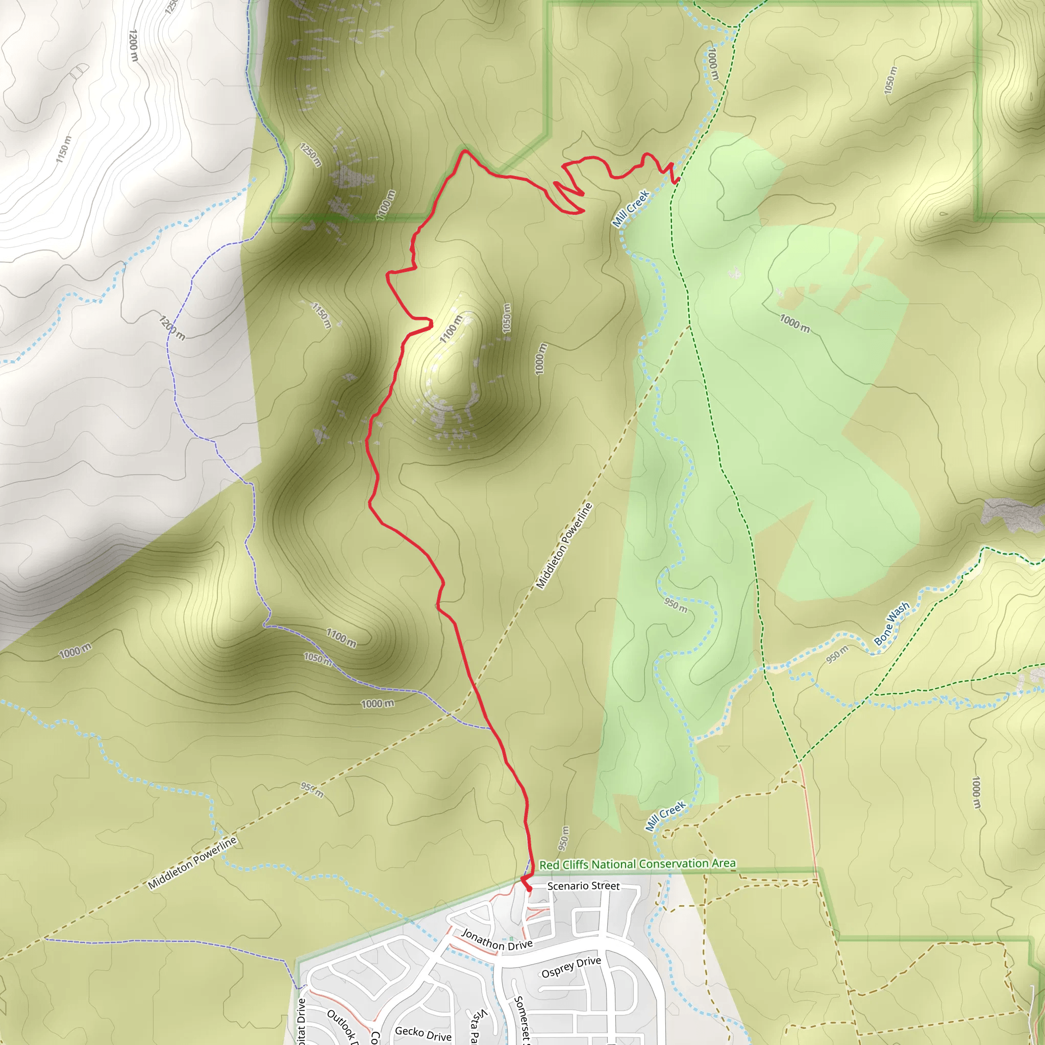Mustang Pass Trail mobile static map