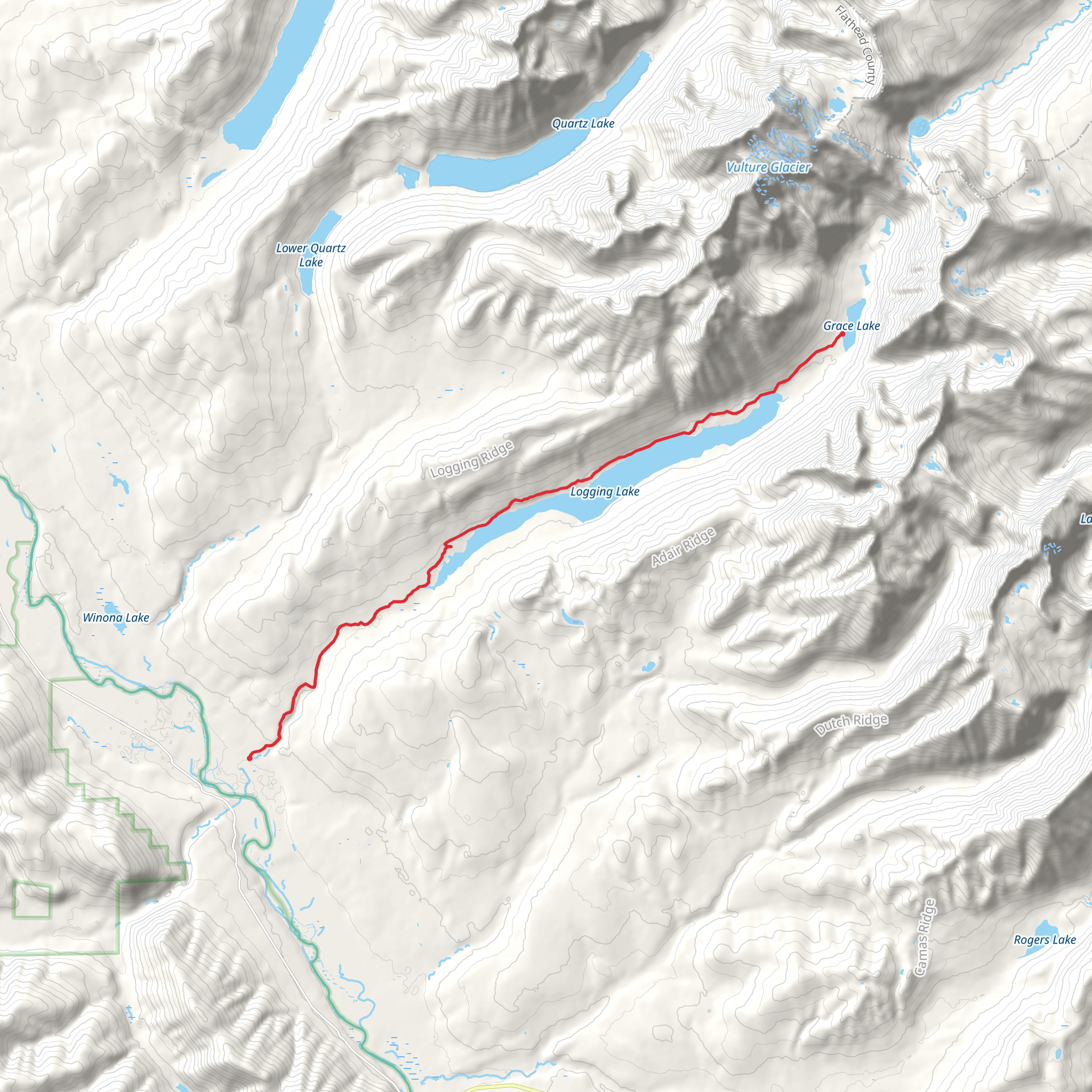 Grace Lake and Logging Lake mobile static map
