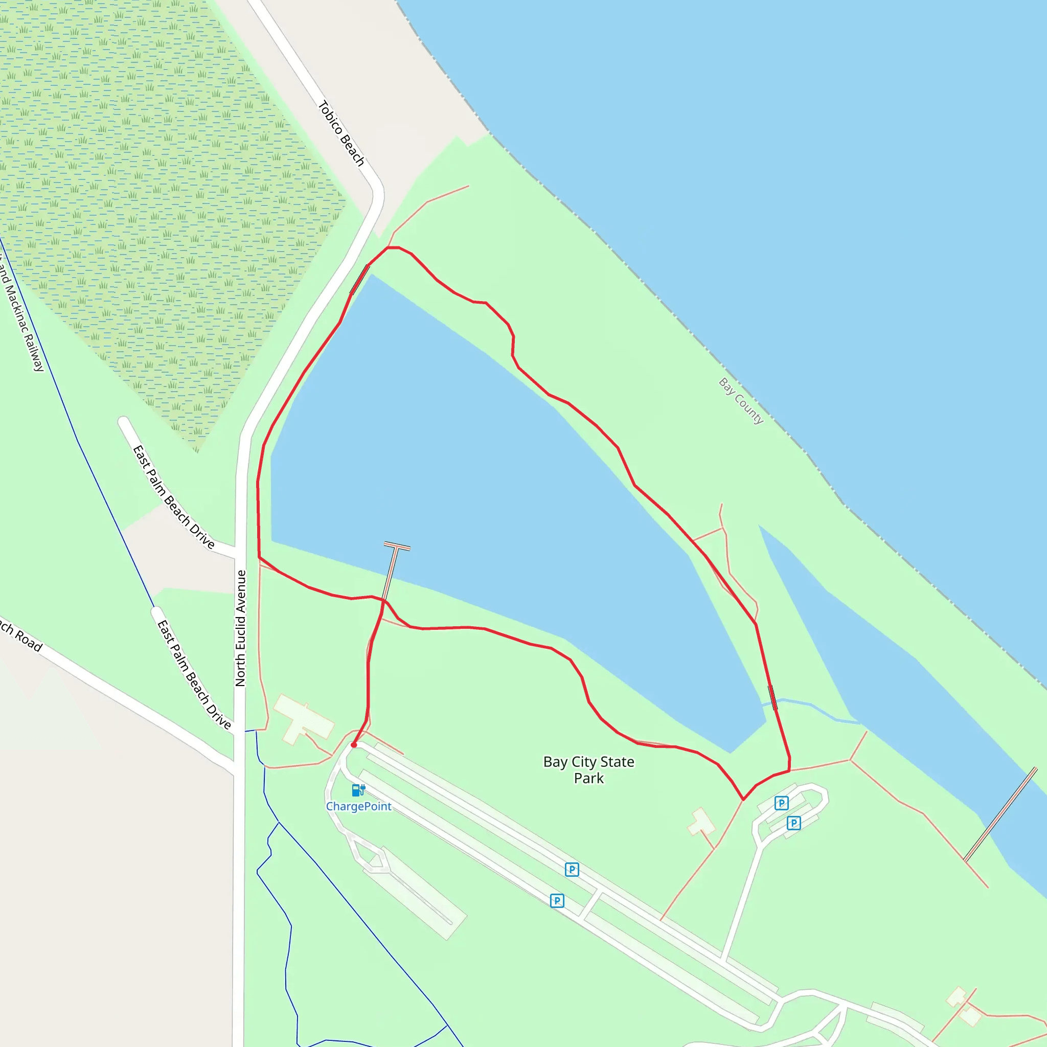Bay City State Park Loop mobile static map
