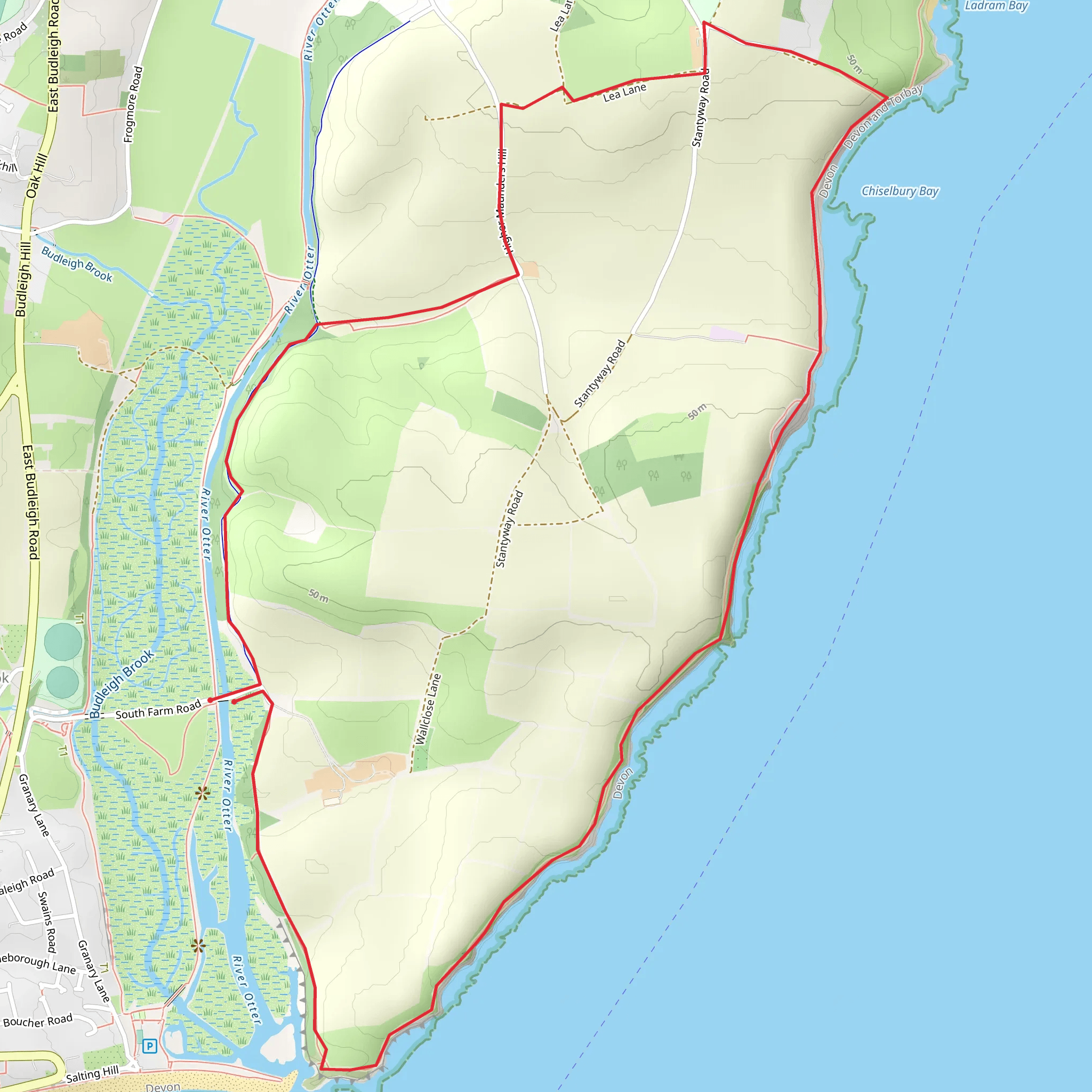 Otterton Park Walk mobile static map