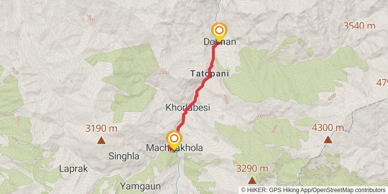 Great Himalayan Trail stage 49 Map