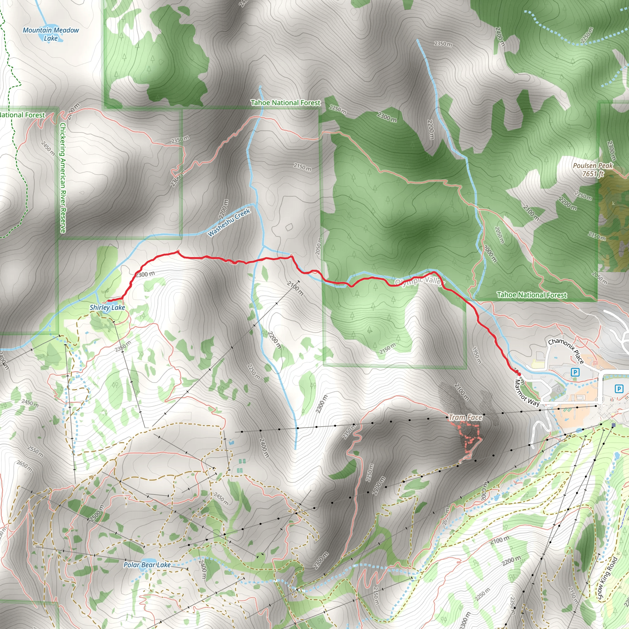 Shirley Canyon Trail mobile static map