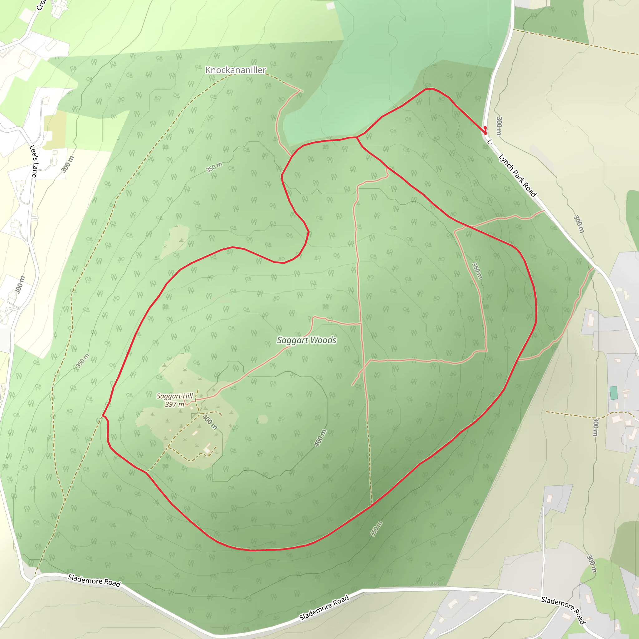 Saggart Hill Loop mobile static map