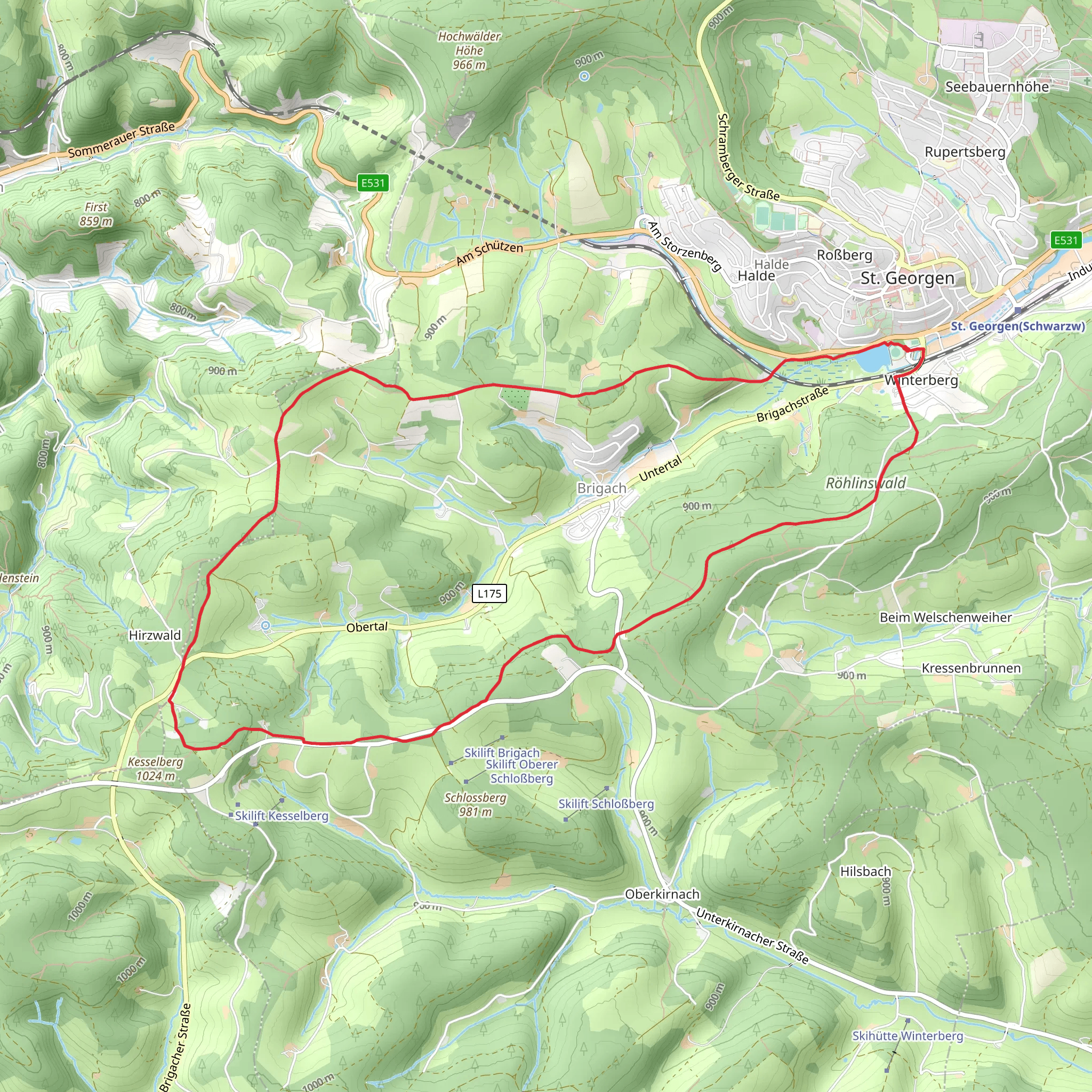 Klosterweiher via Mittelweg mobile static map