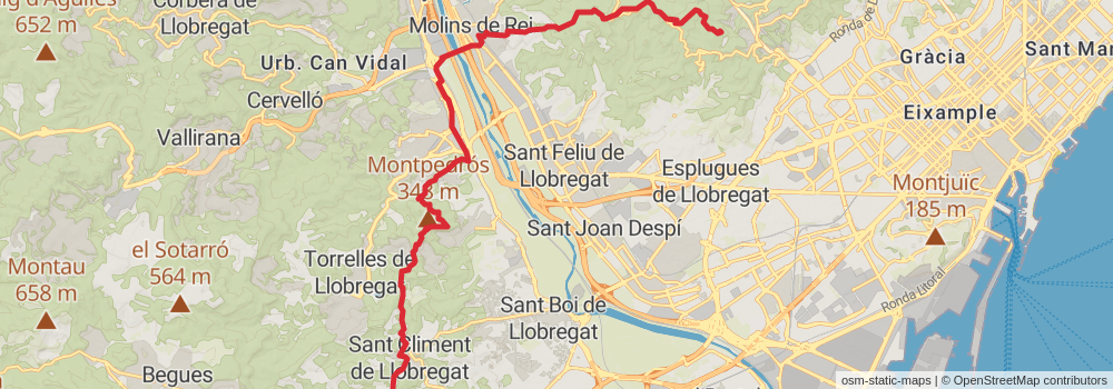 GR 92 Sendero del Mediterráneo Cataluña stage 20 Map