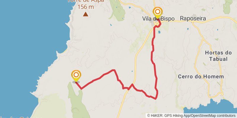 Rota Vincentina alt 10 Map