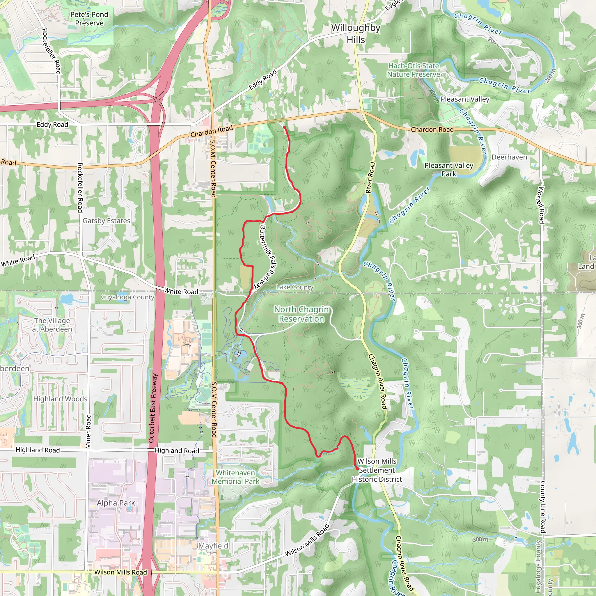 All Purpose Trail - Wilson Mills Road mobile static map
