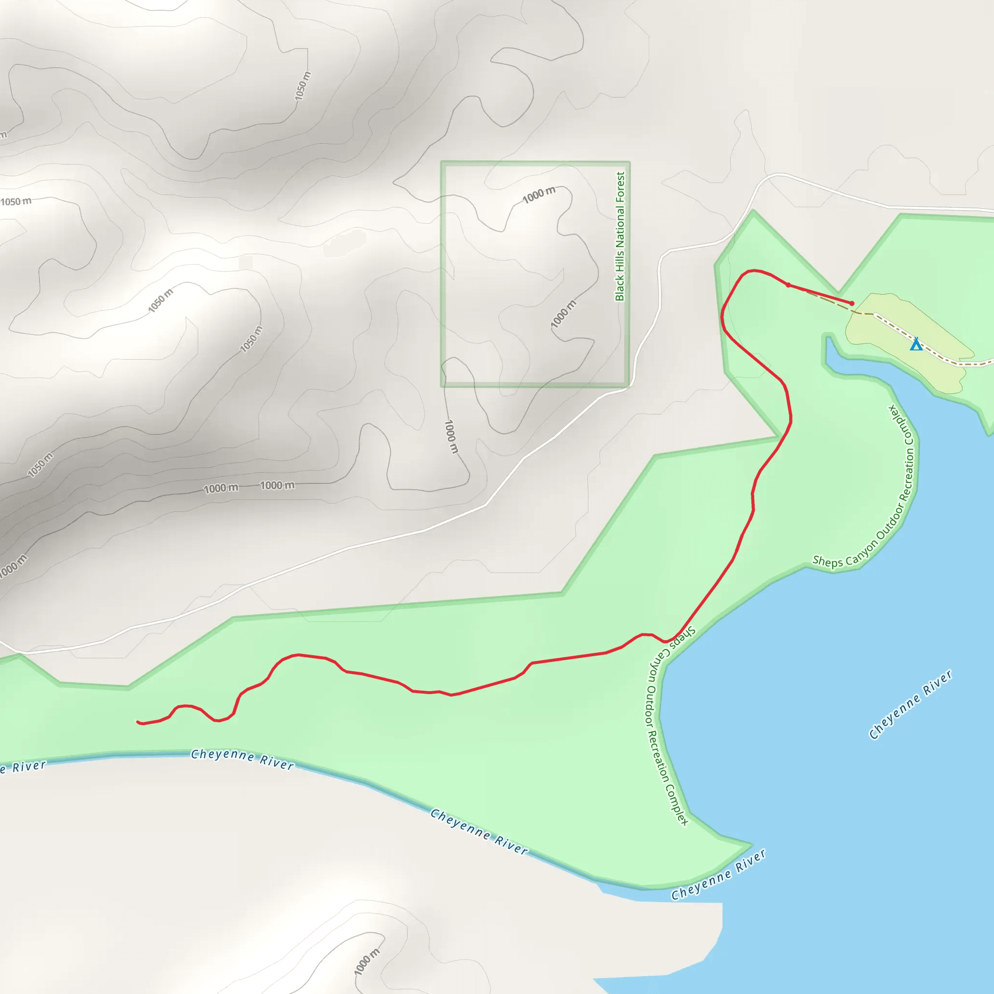Sheps Canyon Road mobile static map