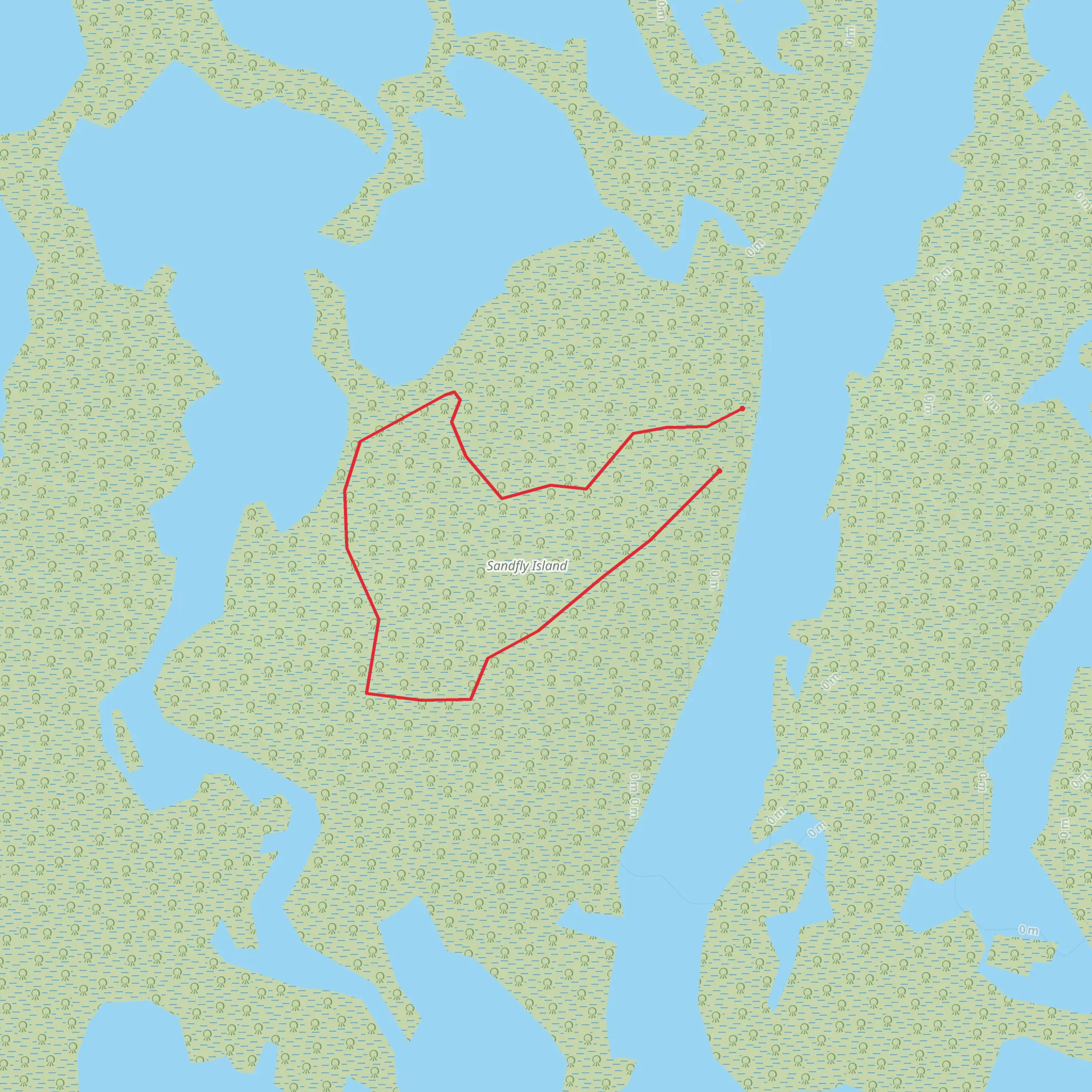 Sandfly Island Hiking Trail mobile static map