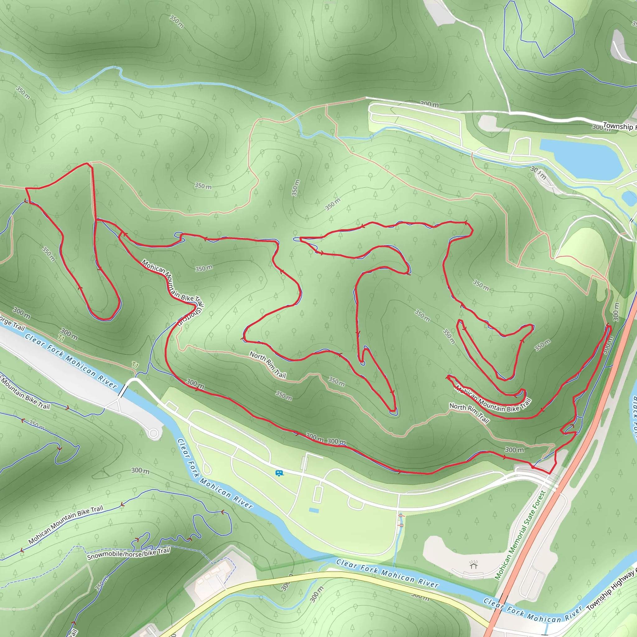 Mohican Mountain Loop Trail mobile static map