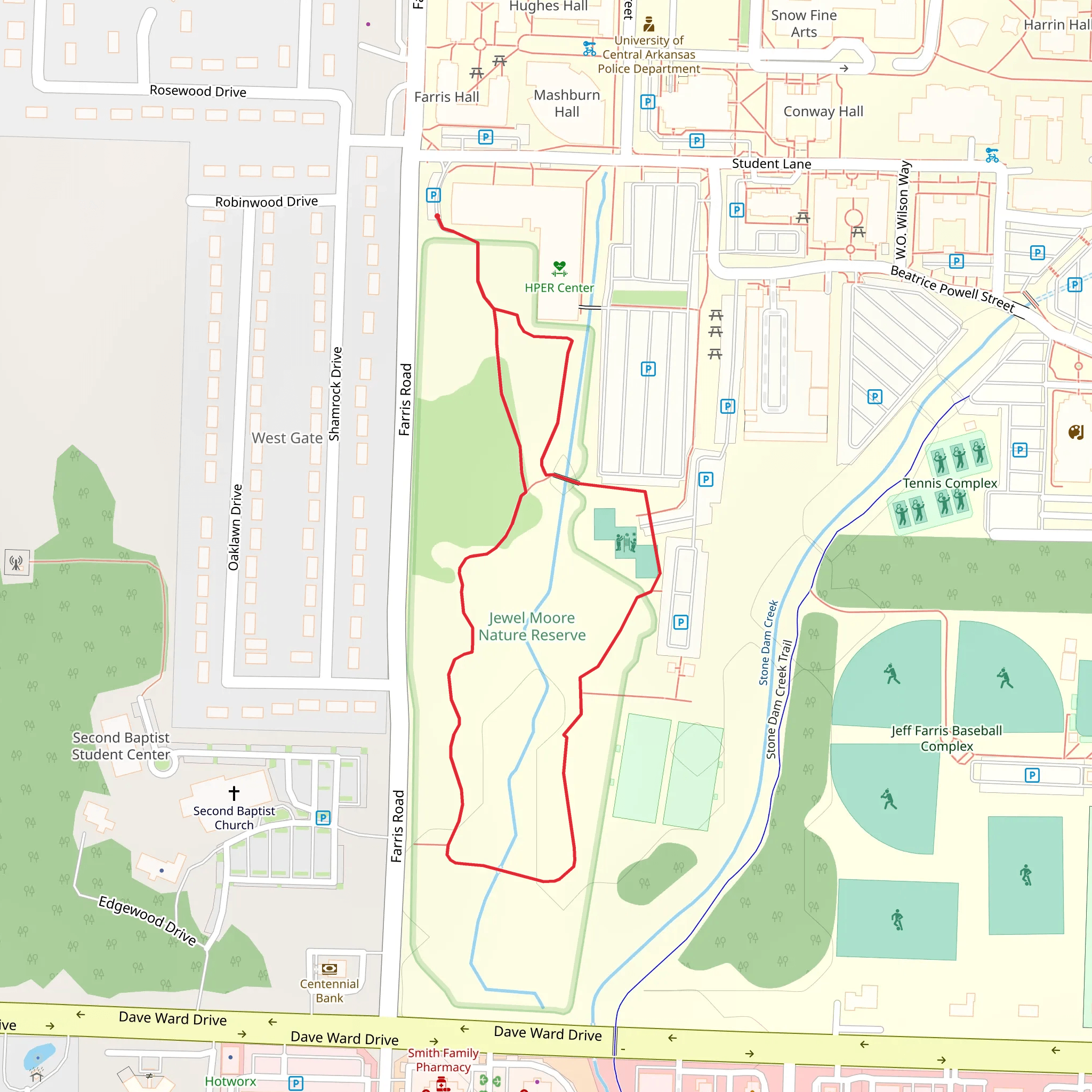 Student Lane Loop mobile static map