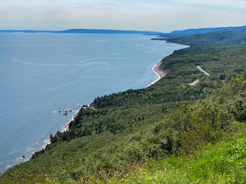 An image depicting the trail Cape Breton Highlands National Park of Canada and its surrounding area.