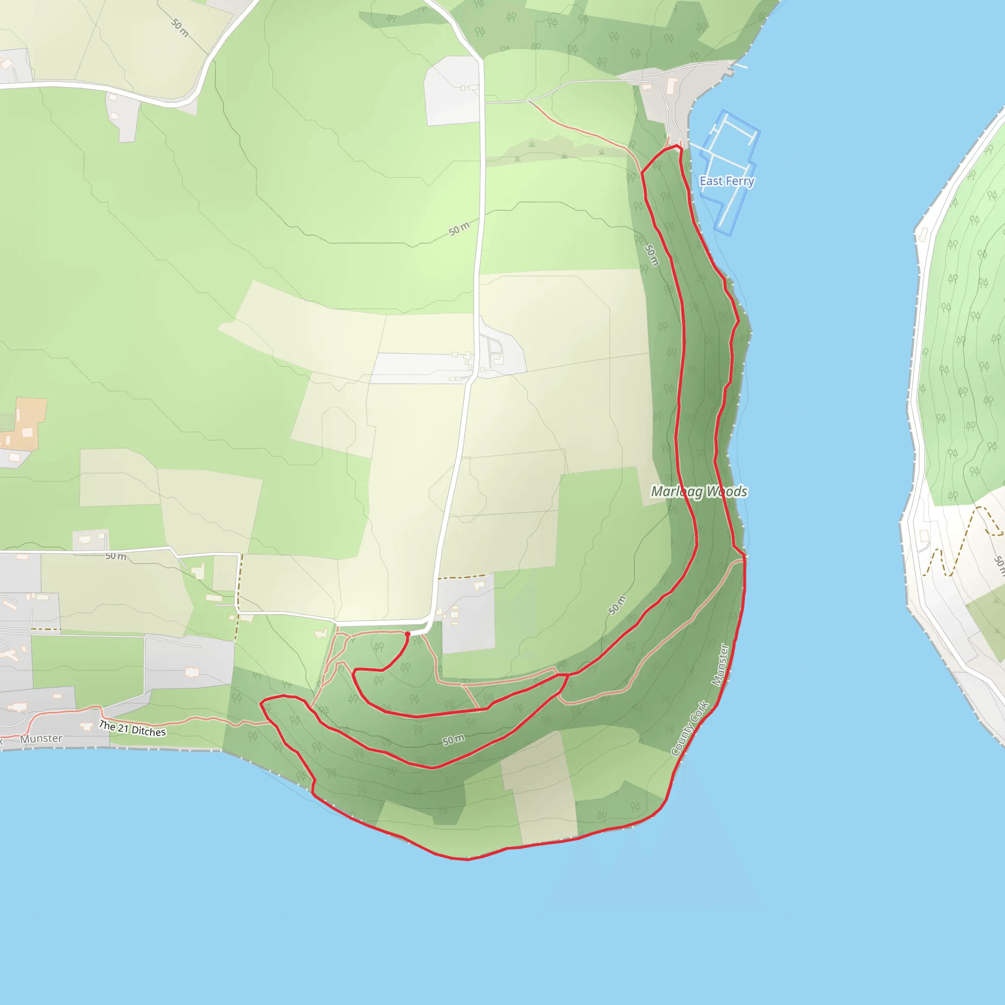 Marlogue Woods Loop - Cobh mobile static map