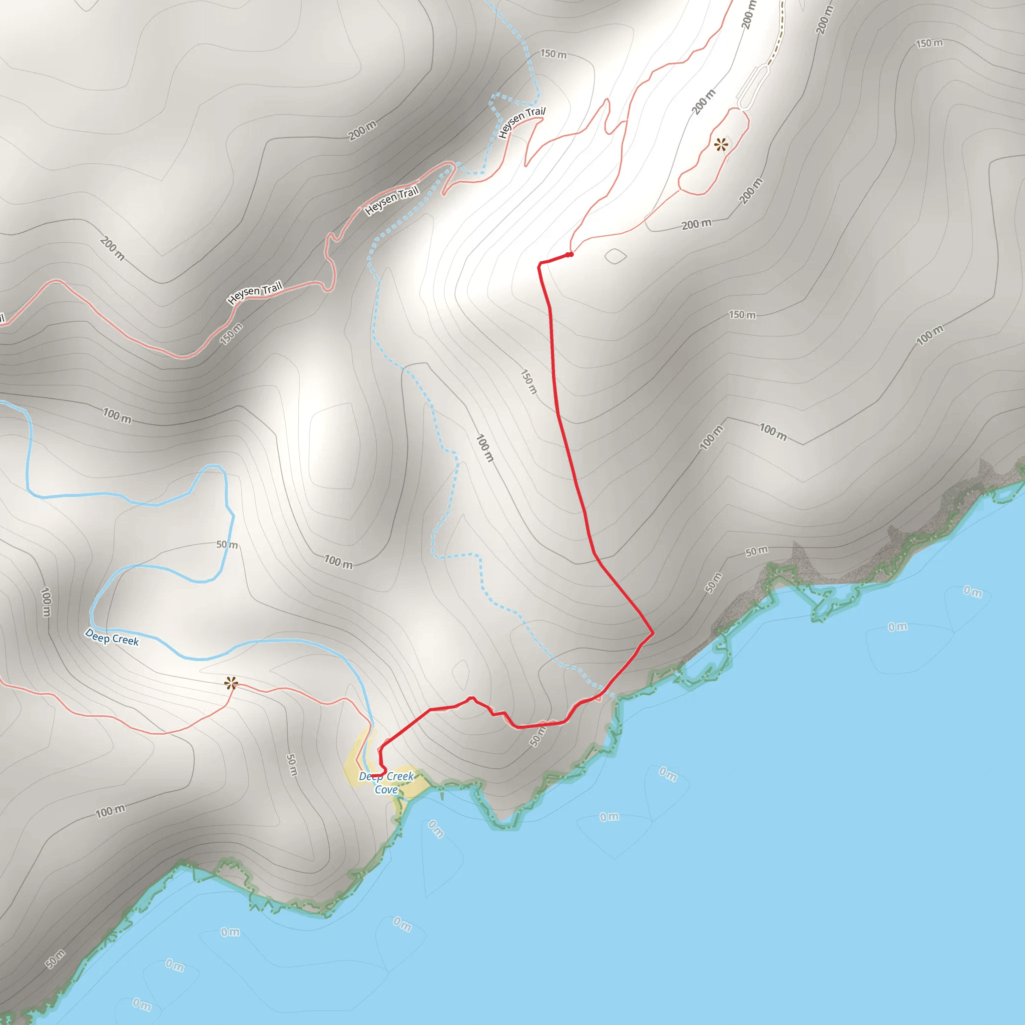 Deep Creek Cove Track from Tapanappa Lookout mobile static map