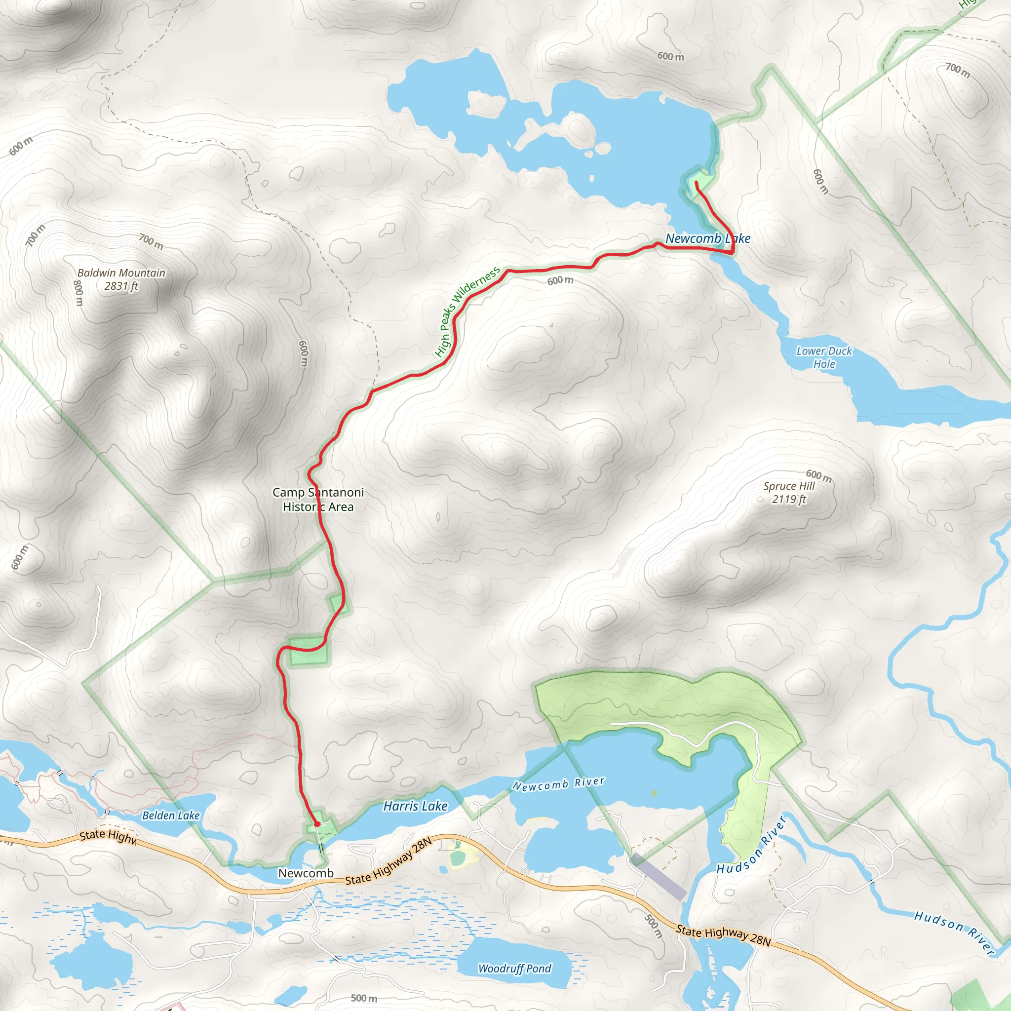 Newcomb Lake from Newcomb Lake Road mobile static map