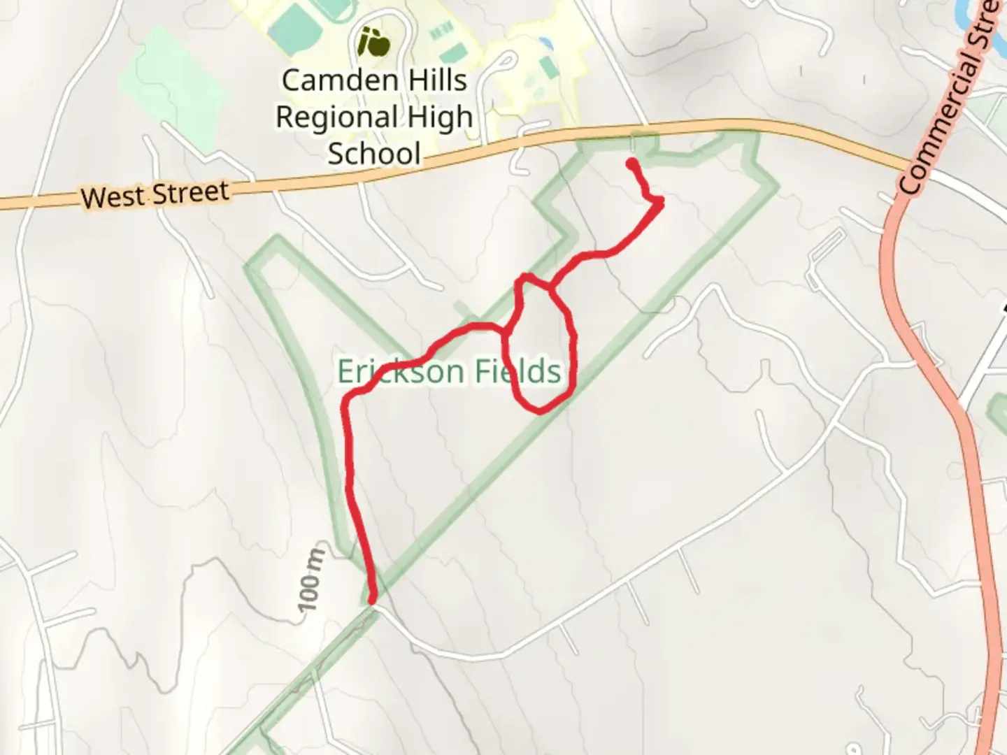 An image depicting the trail West Street Loop and its surrounding area.