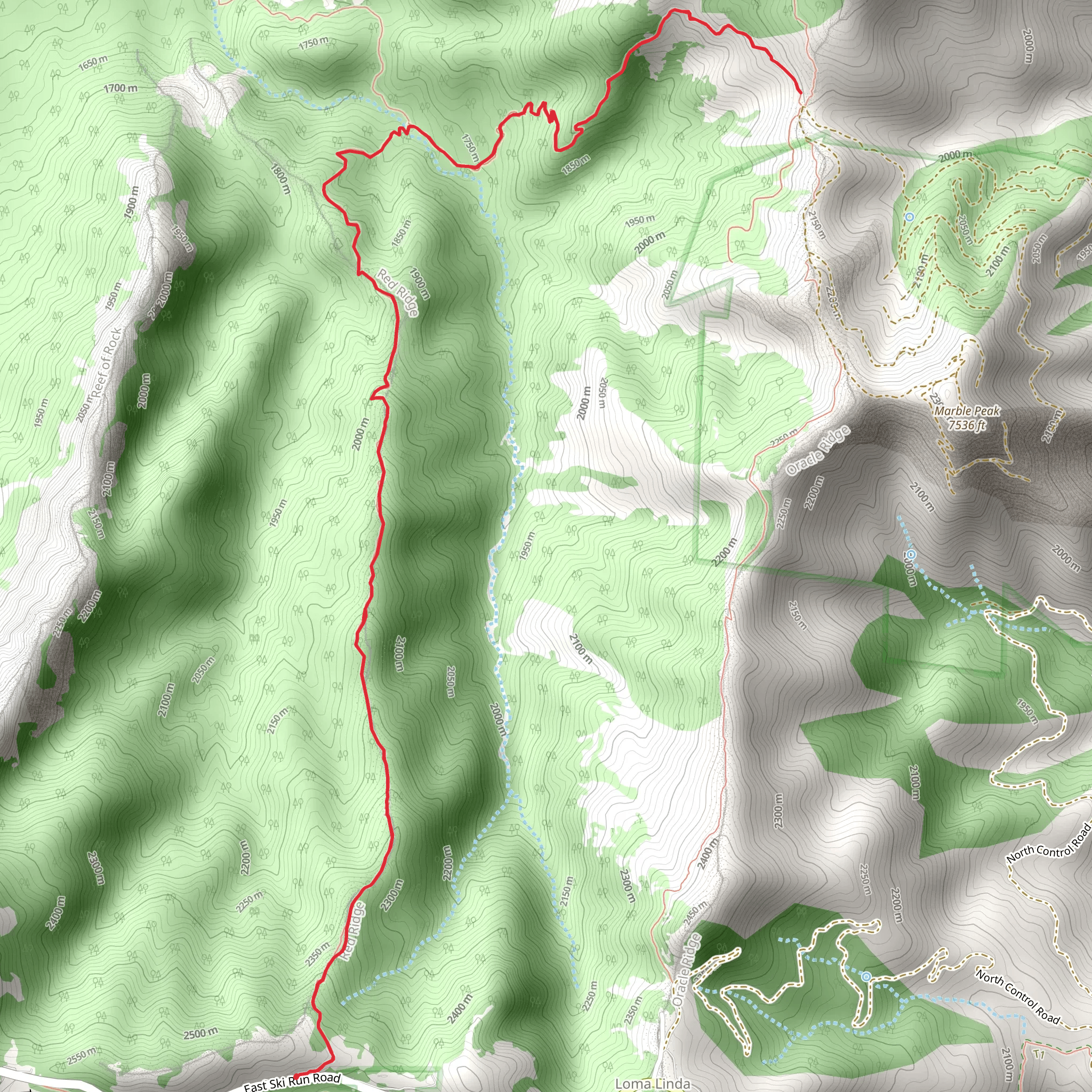 Catalina Camp via Red Ridge Trail mobile static map