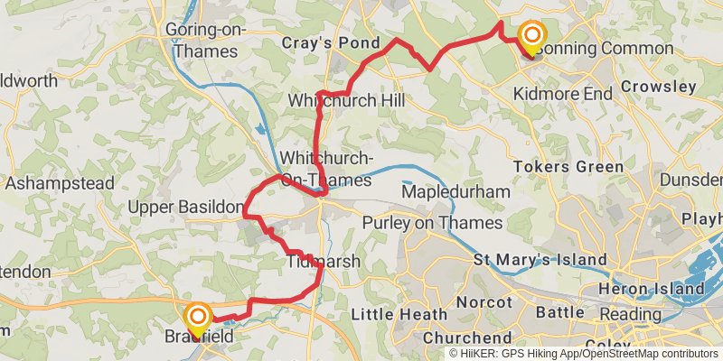 Dymchurch to Didcot Walk stage 16 Map