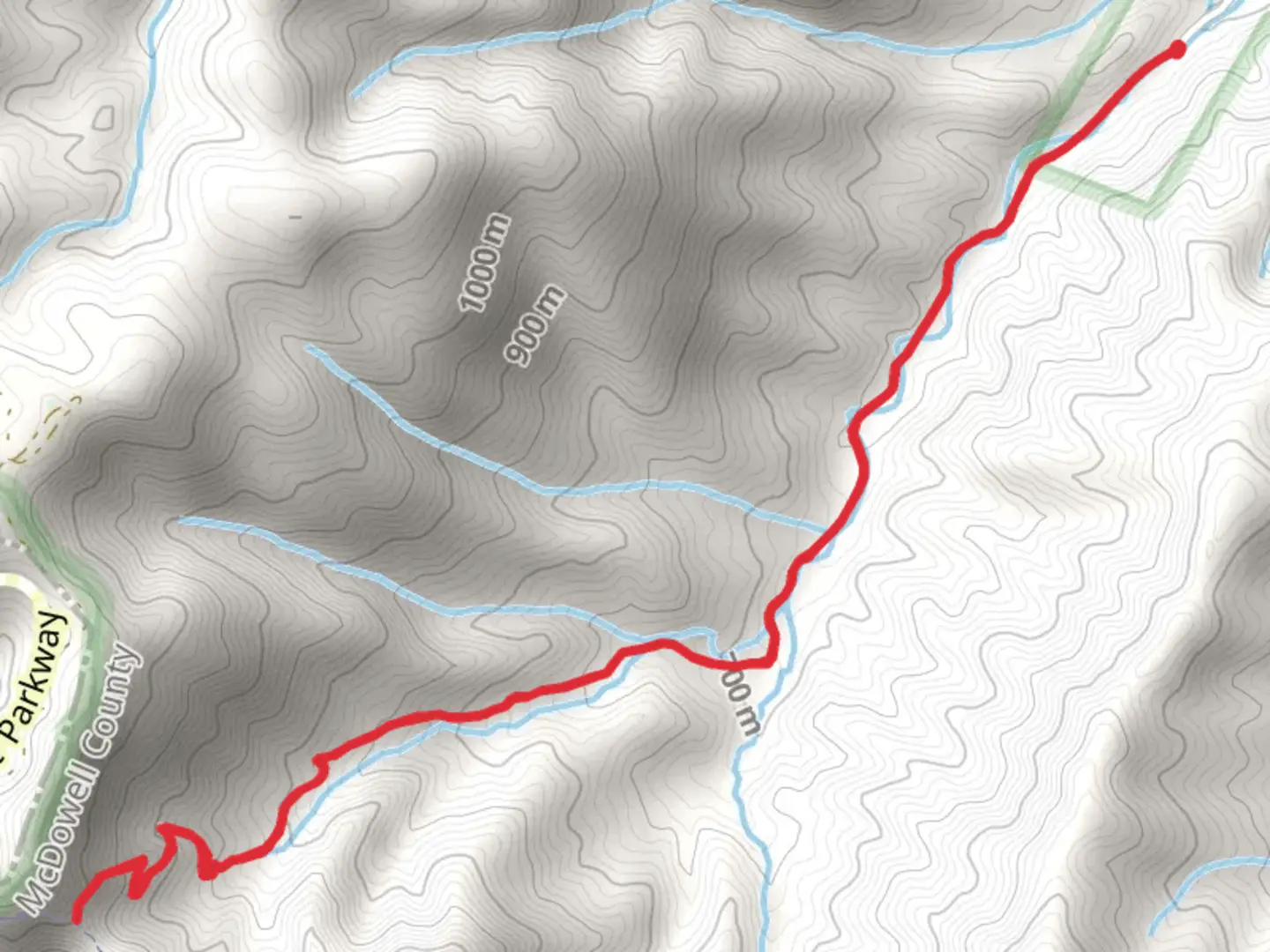 An image depicting the trail Hazelnut Gap Ridge via Armstrong Creek Trail and its surrounding area.