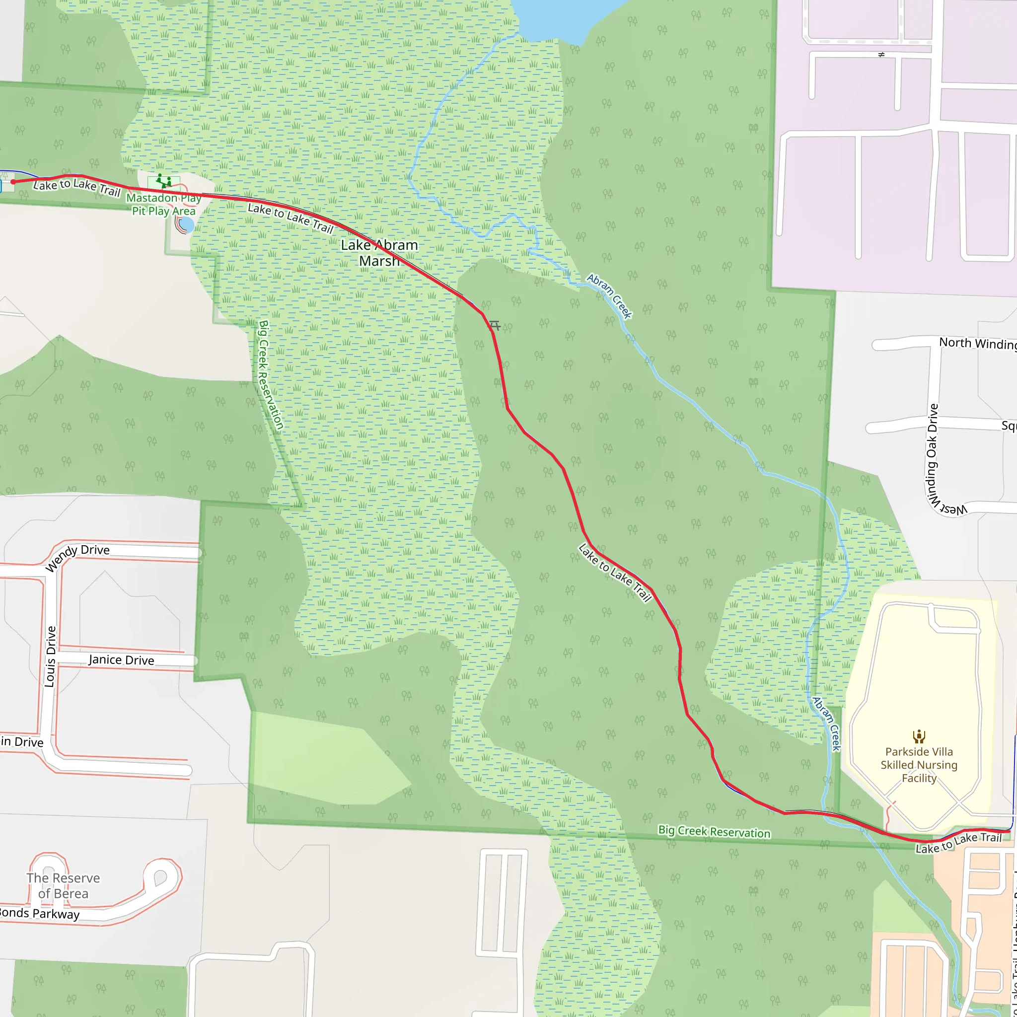 Abram Creek via Lake to Lake Trail mobile static map