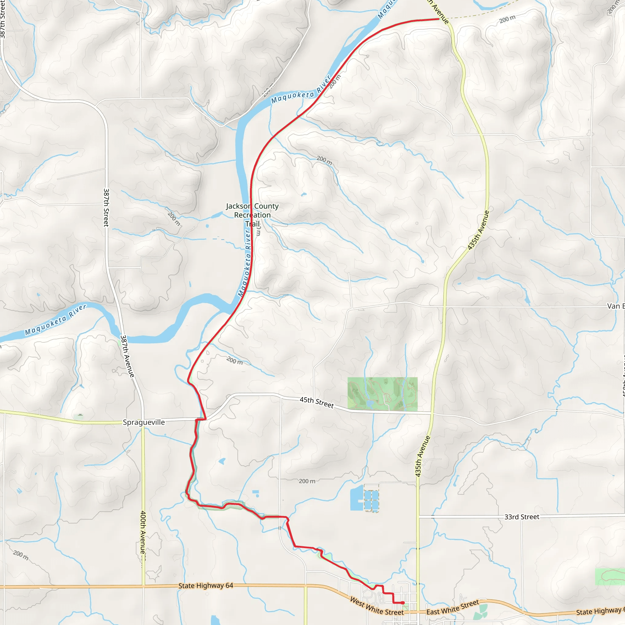 Jackson County Recreation Trail mobile static map