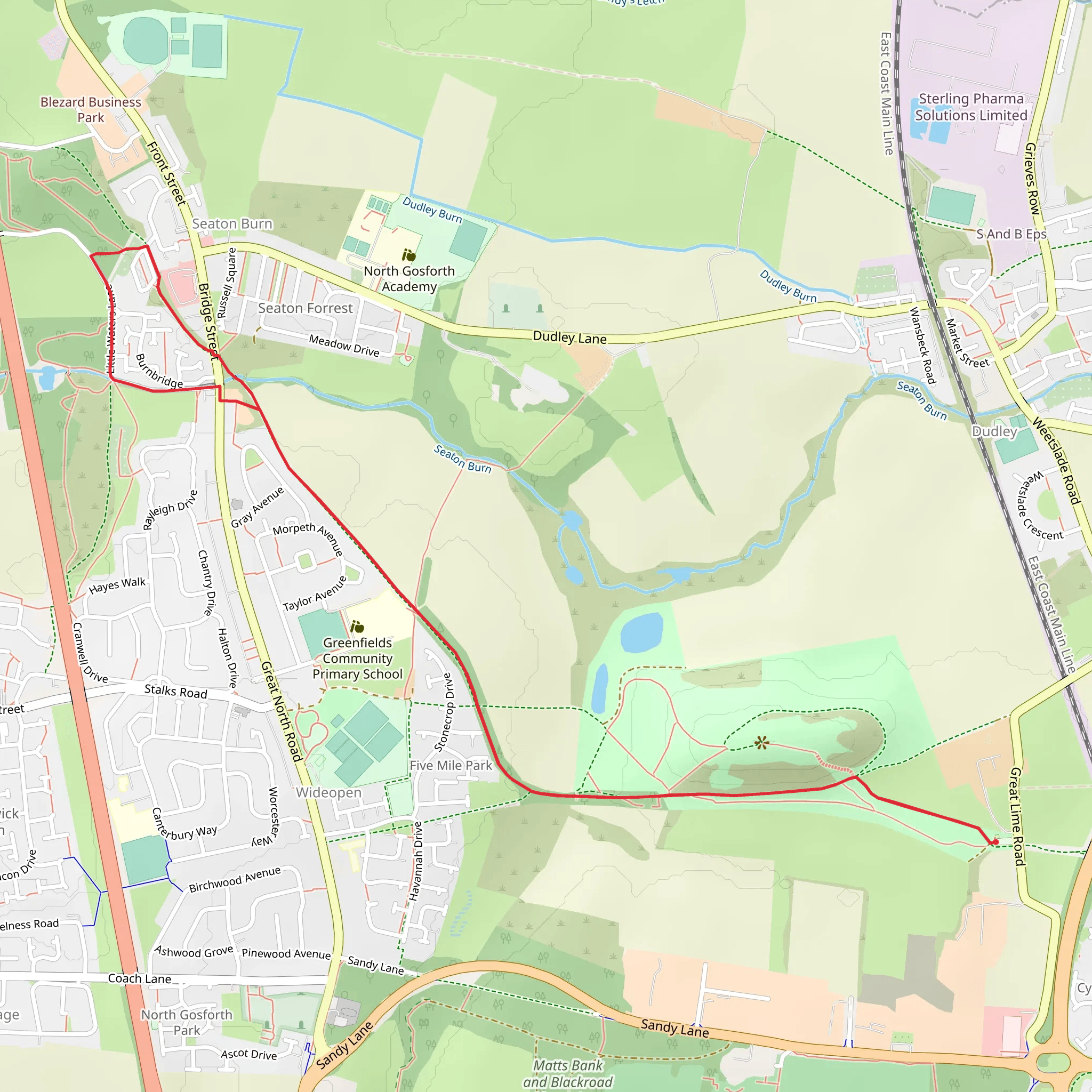 Weetslade Country Park Walk mobile static map