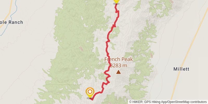 Toiyabe Crest Trail stage 3 Map