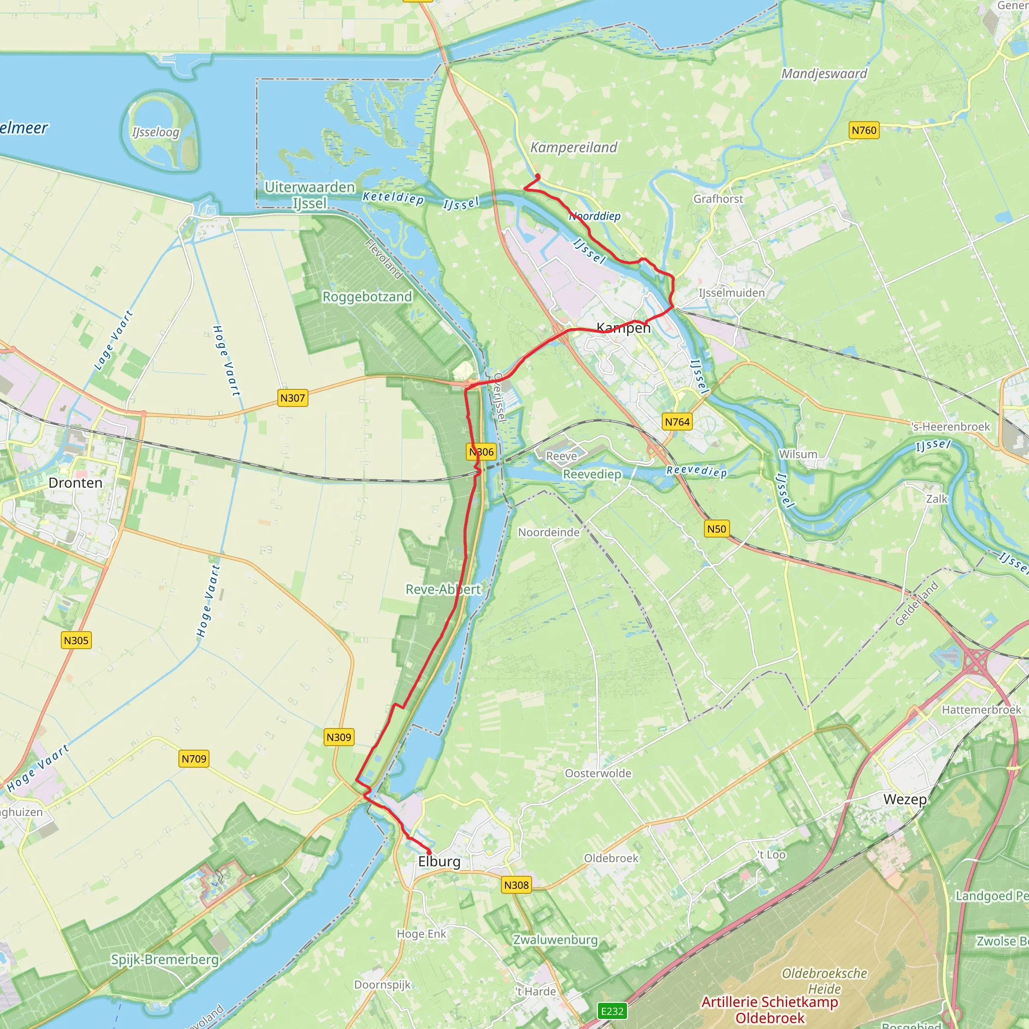 Witte Brug to Centrum via Abbertbos and Drontermeer mobile static map