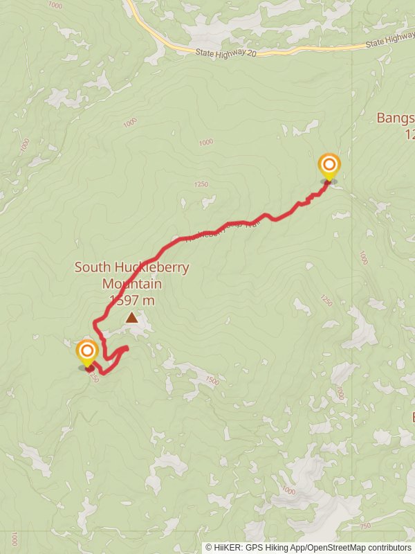 South Huckleberry Trail mobile static map