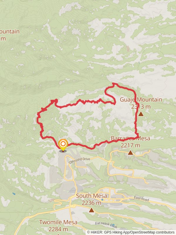 Upper Guaje Trail, Pajarito Trail and Perimeter Trail Loop