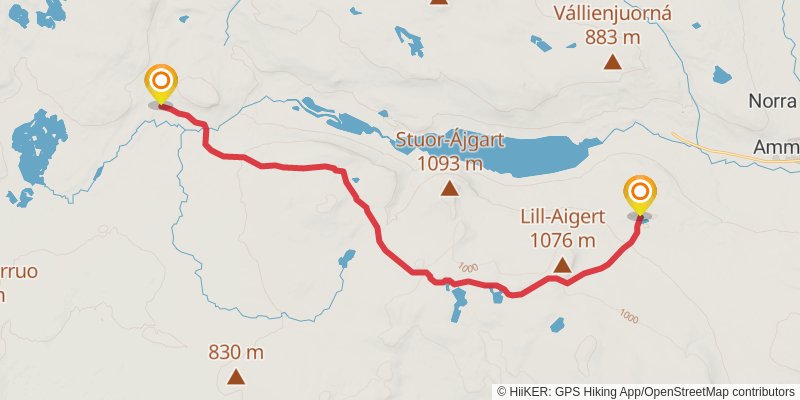 Kungsleden North stage 20 Map