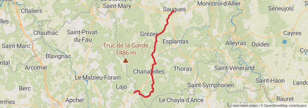 Camino Strasbourg-Saint Jean Pied de Port via Le Puy stage 48 Map