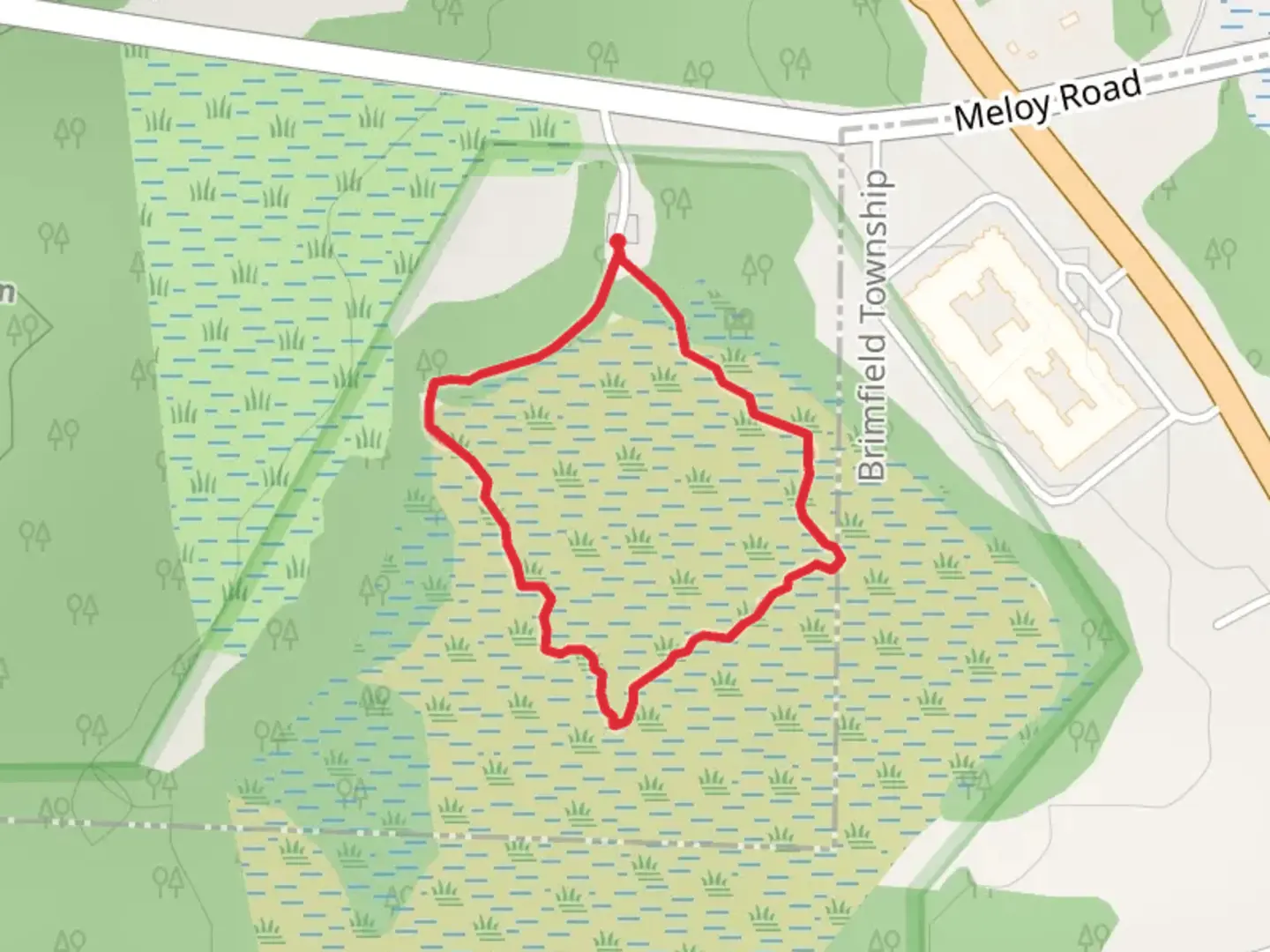 An image depicting the trail Tom S Cooperrider-Kent Bog State Nature Preserve Walking Path Loop and its surrounding area.