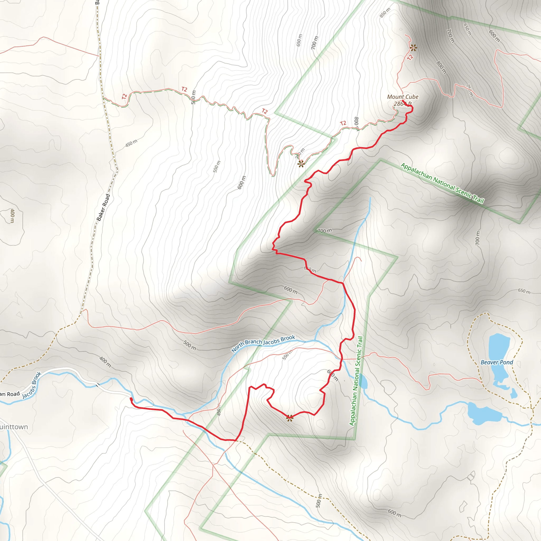 Mount Cube via Kodak and Appalachian Trail mobile static map