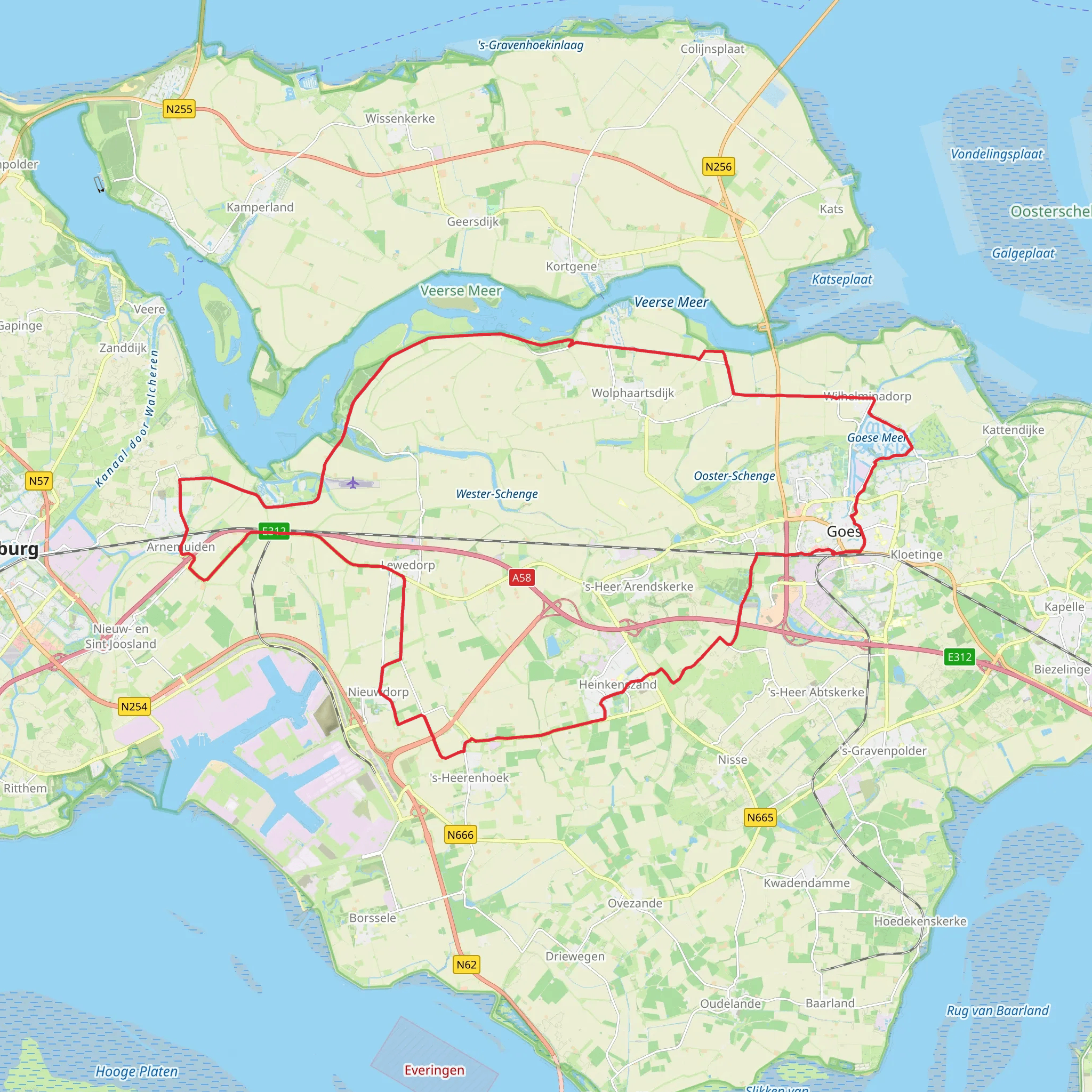 Sinoutskerkseweg, Postweg, Langeweg and Muidenweg Loop mobile static map