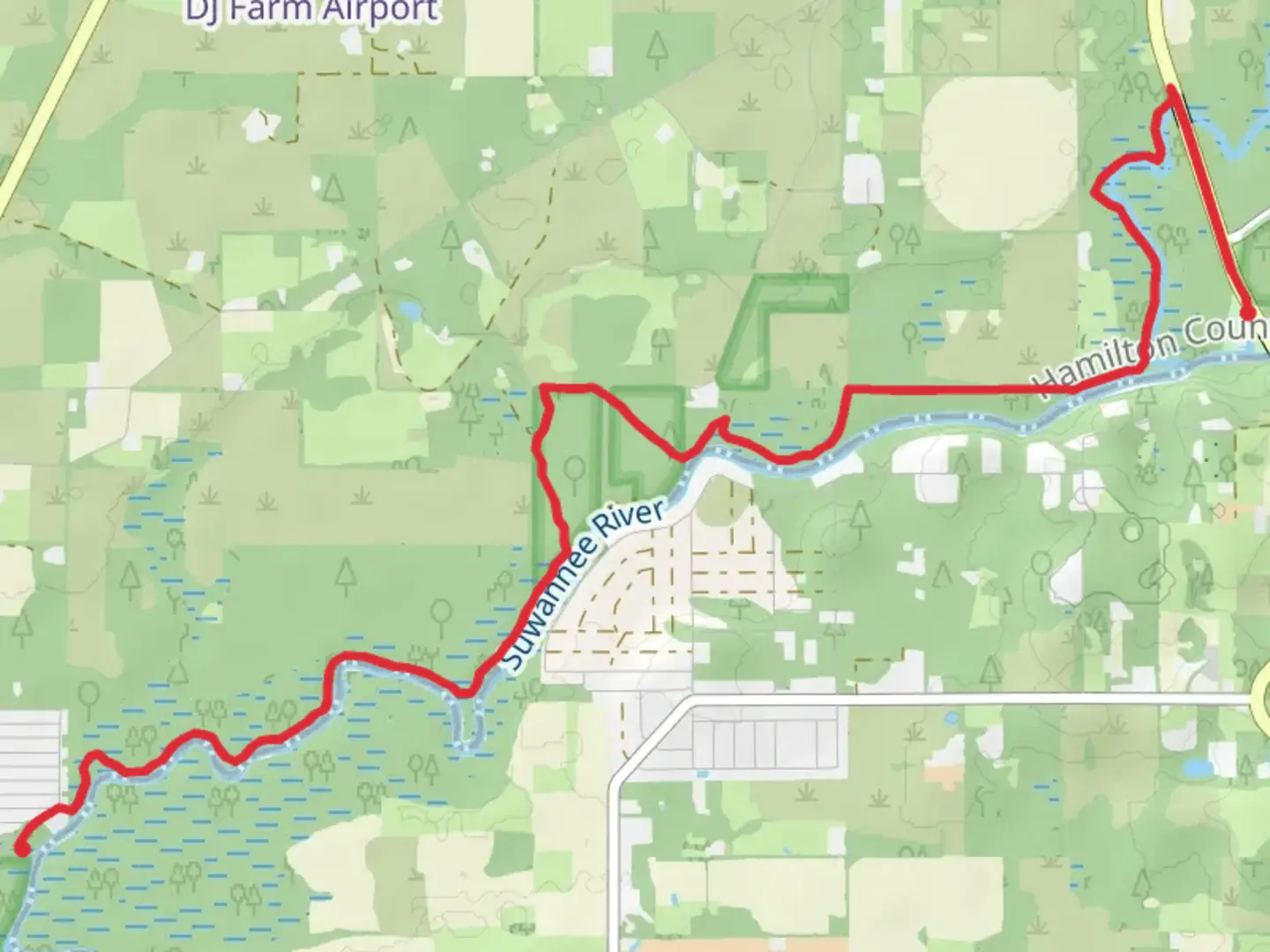 An image depicting the trail Florida Trail - Gibson County Park and its surrounding area.