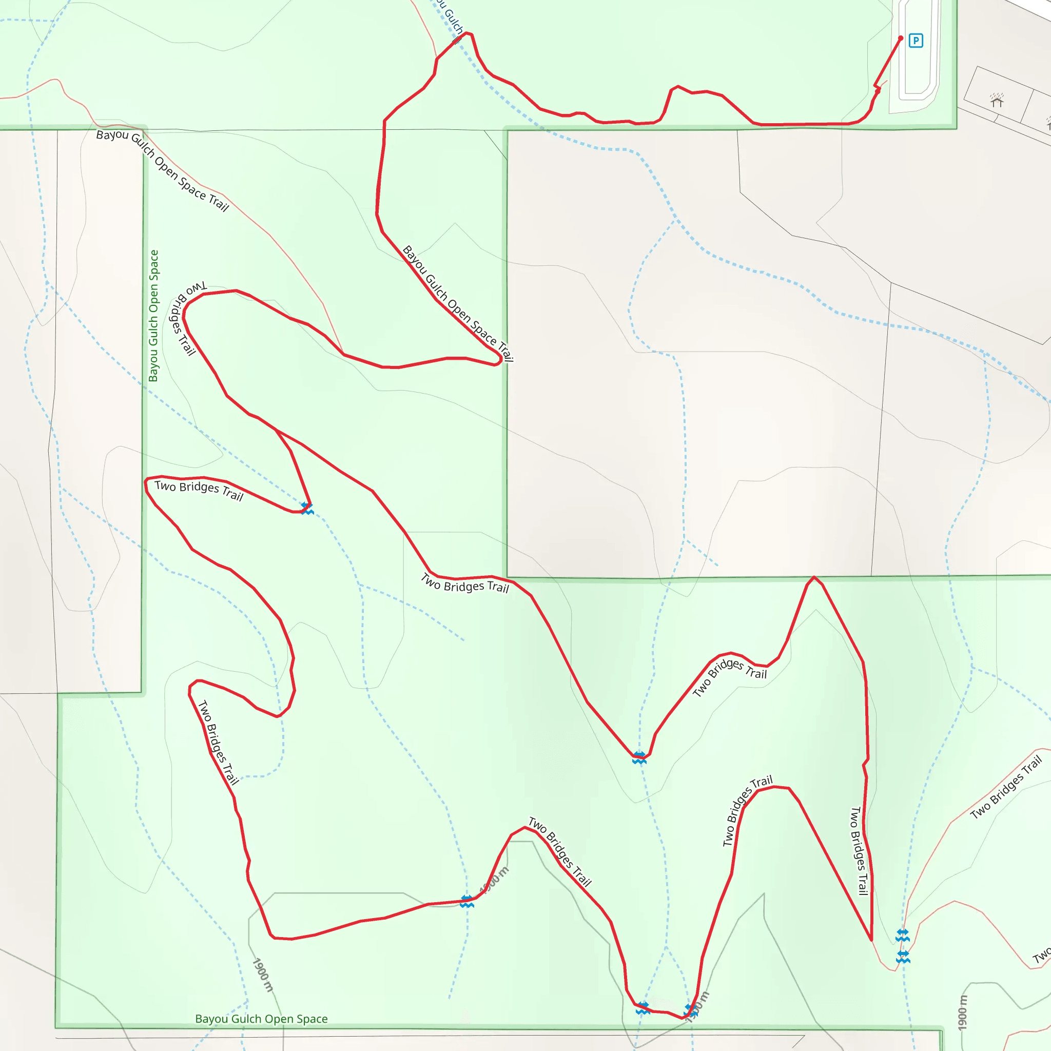 Two Bridges Loop Trail mobile static map