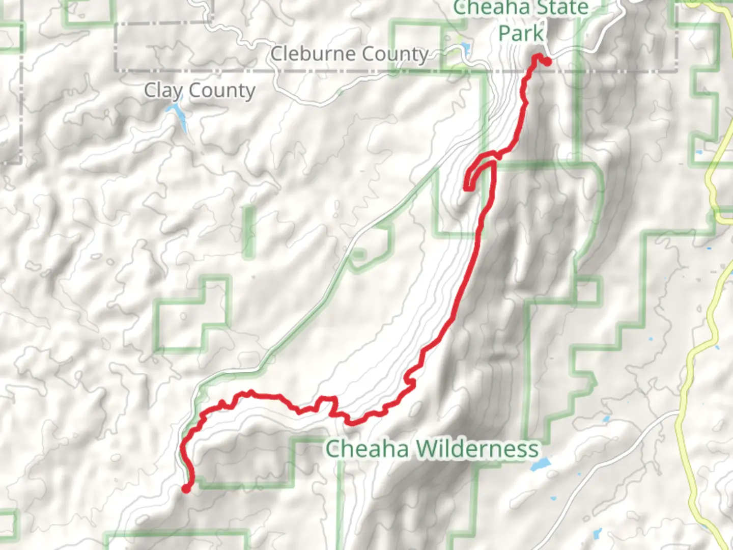 An image depicting the trail Pinhoti Trail from Adams Gap and its surrounding area.