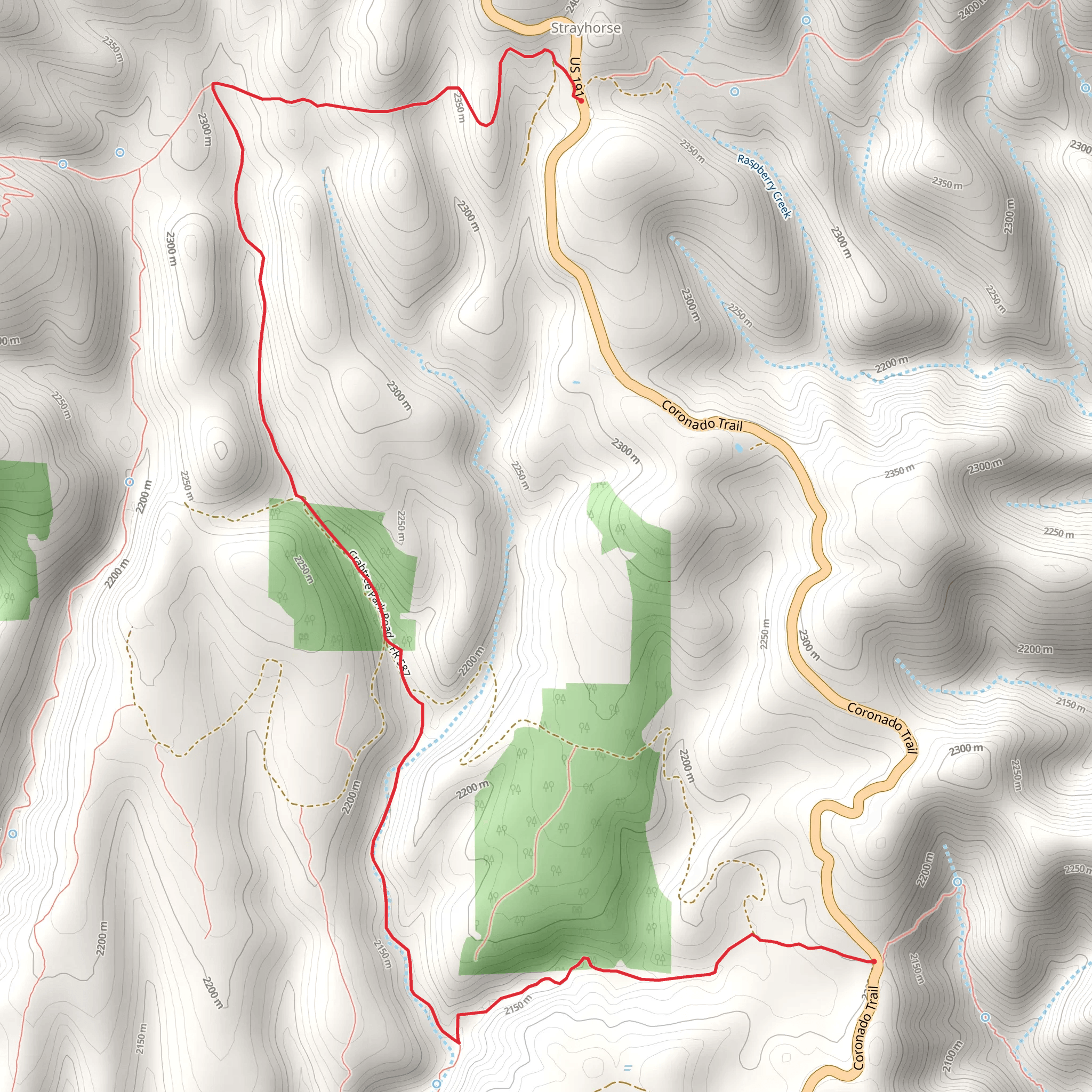 Crabtree Park Horseshoe Trail mobile static map