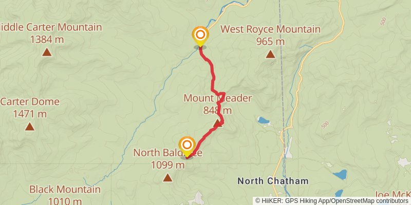 Eagle Crag and Mount Meader via Eagle Link and Basin Trail stage 2 Map