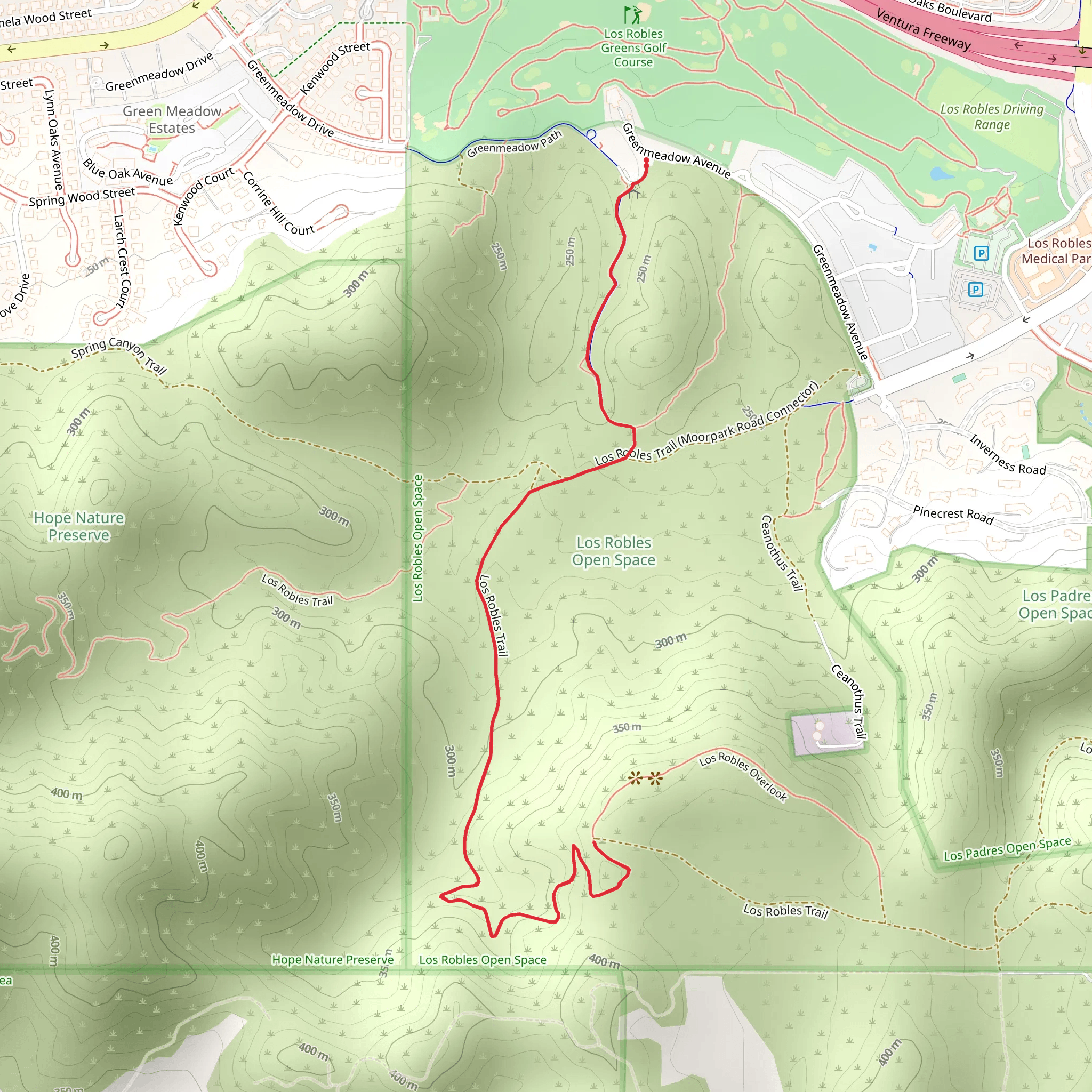 Los Robles Trail mobile static map