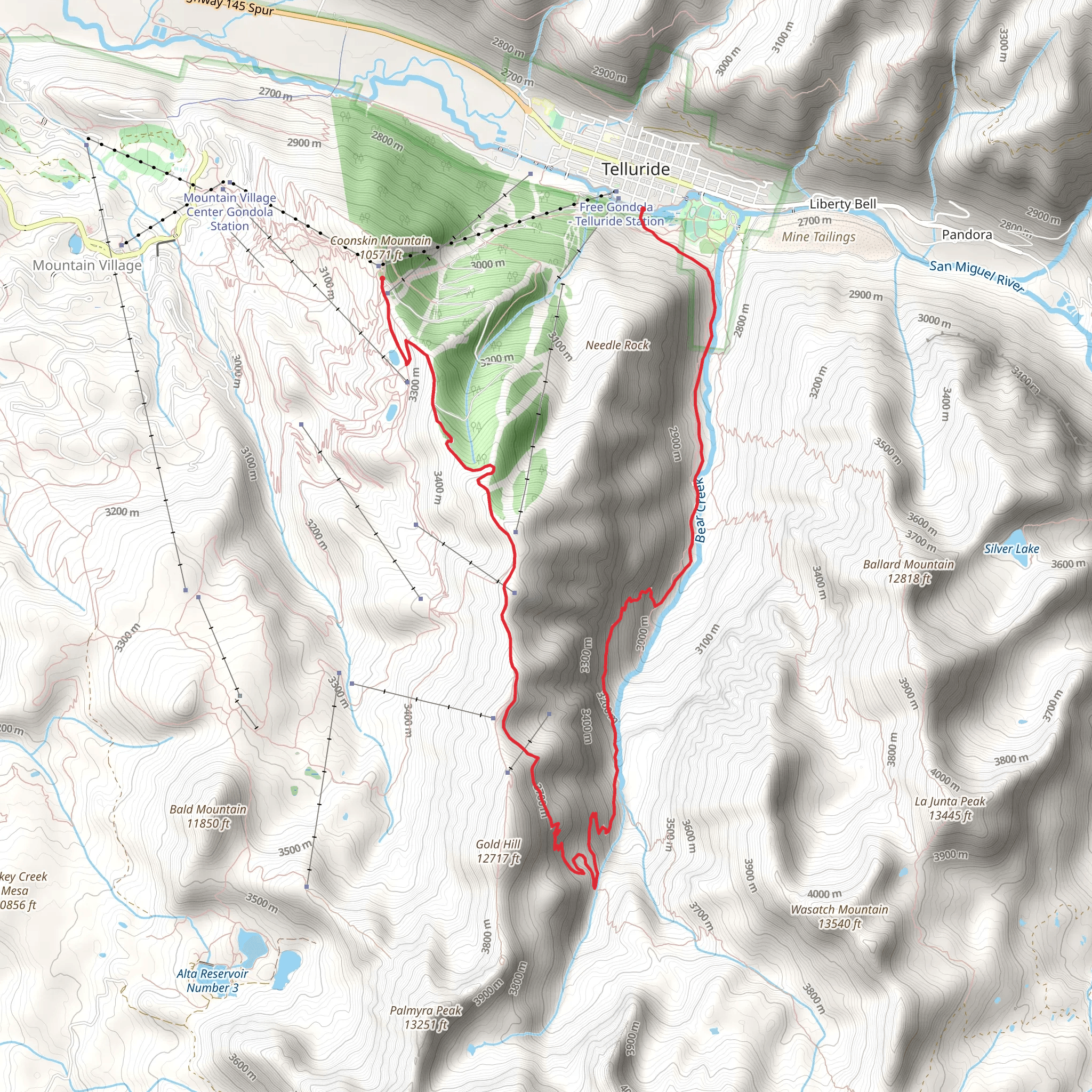 Coonskin Mountain, Wasatch and Bear Creek Trail mobile static map