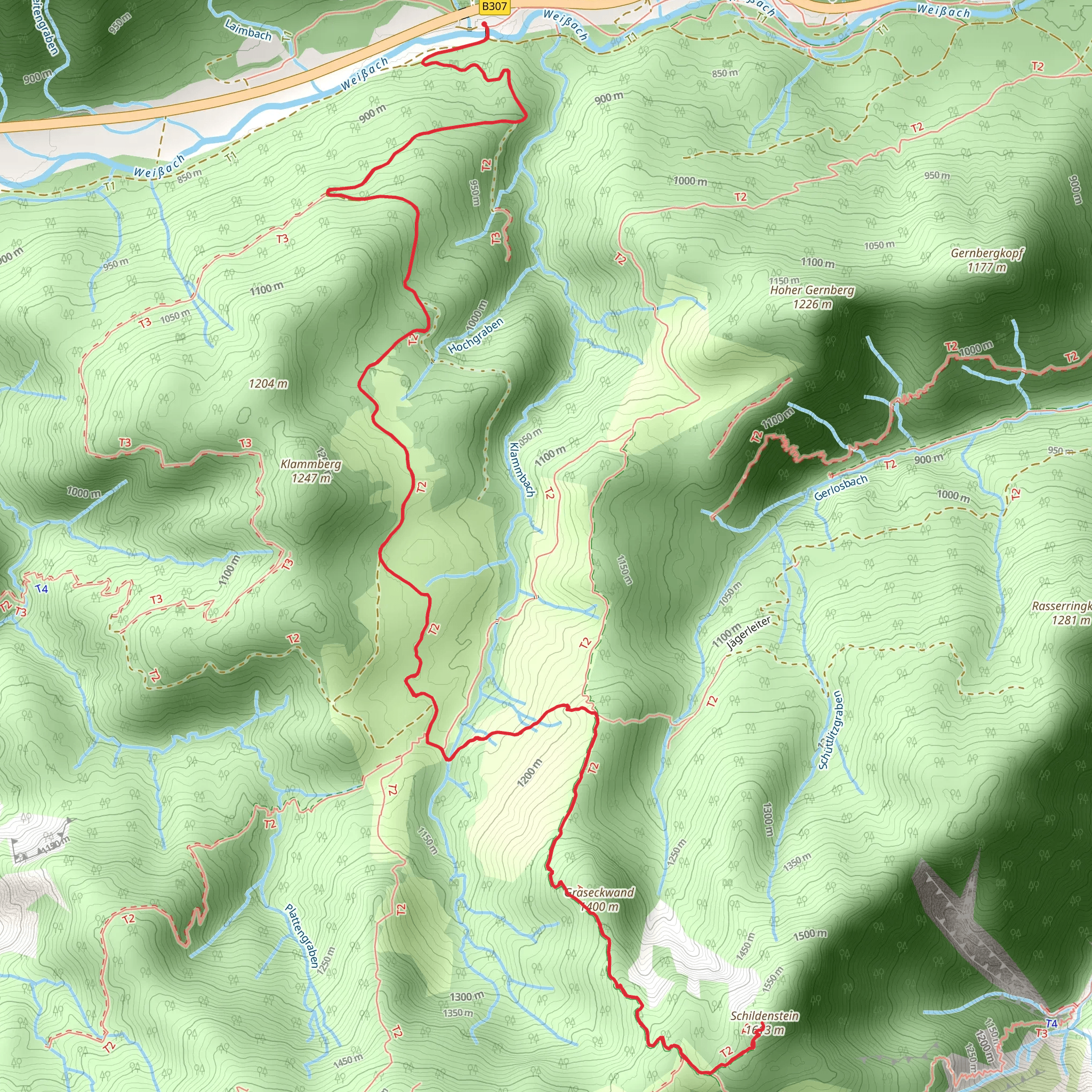 Graseckwand and Schildenstein mobile static map