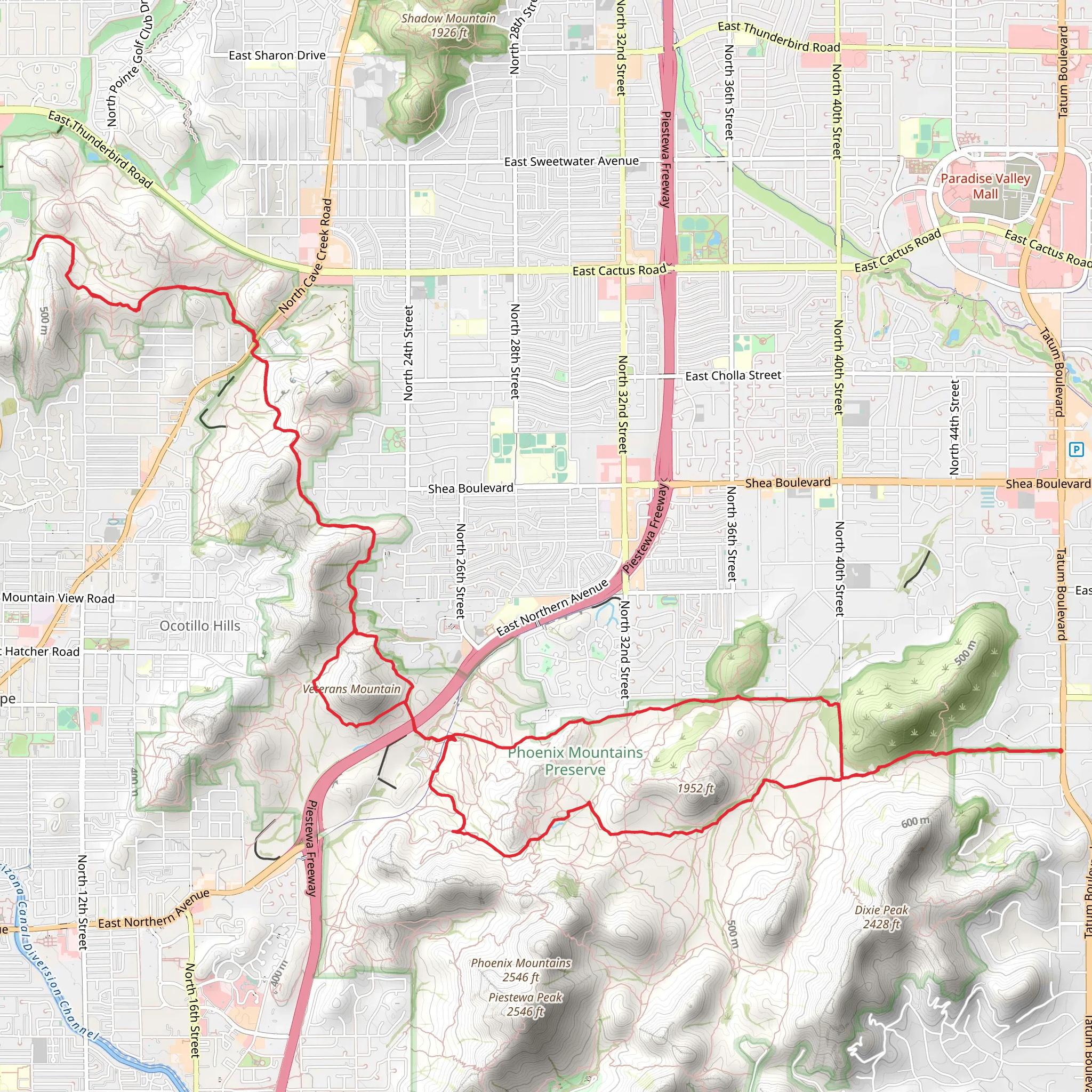 Charles M Christiansen and Dixie Peak Loop Trail mobile static map