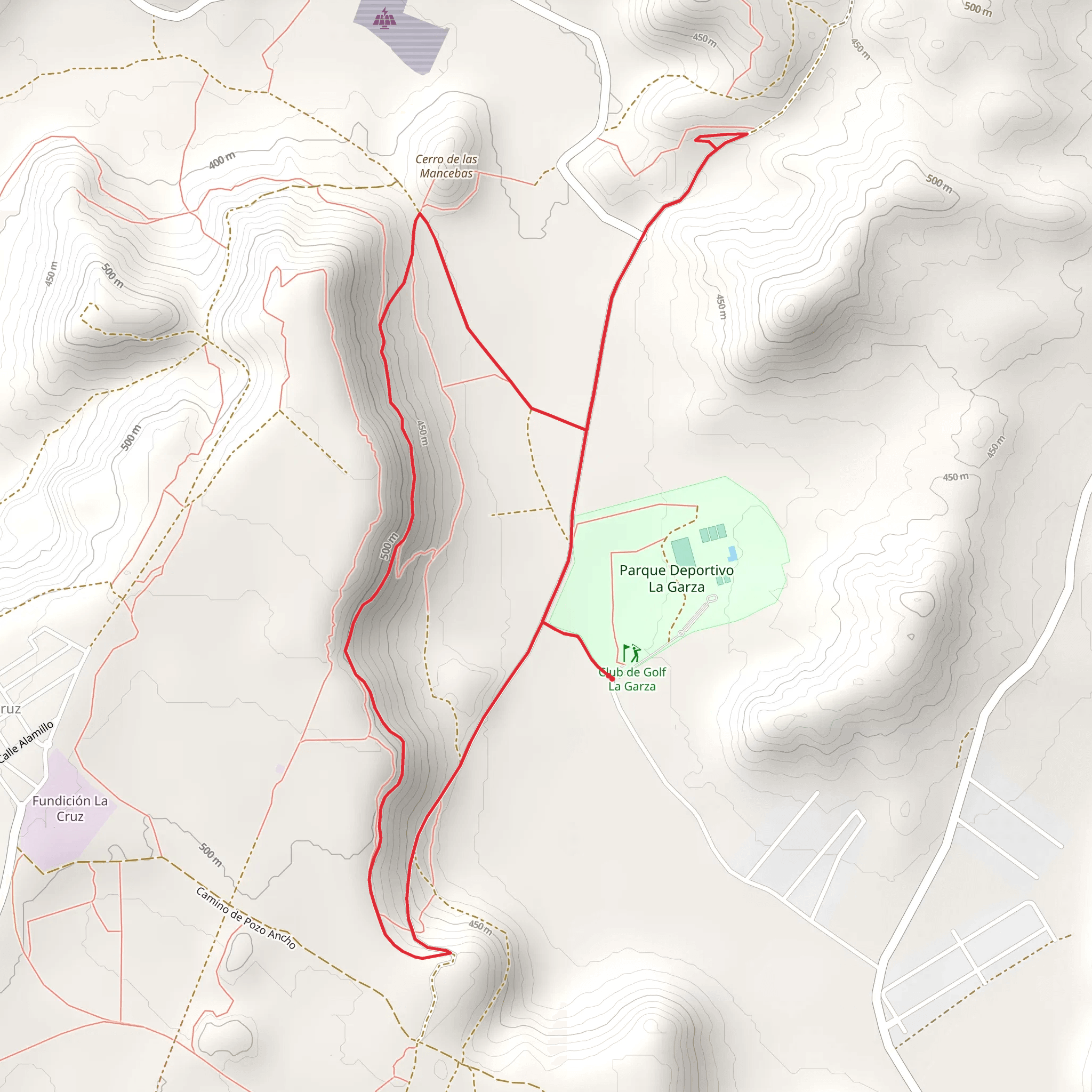 De la Garza and San Pacual Mine PR A 262 mobile static map