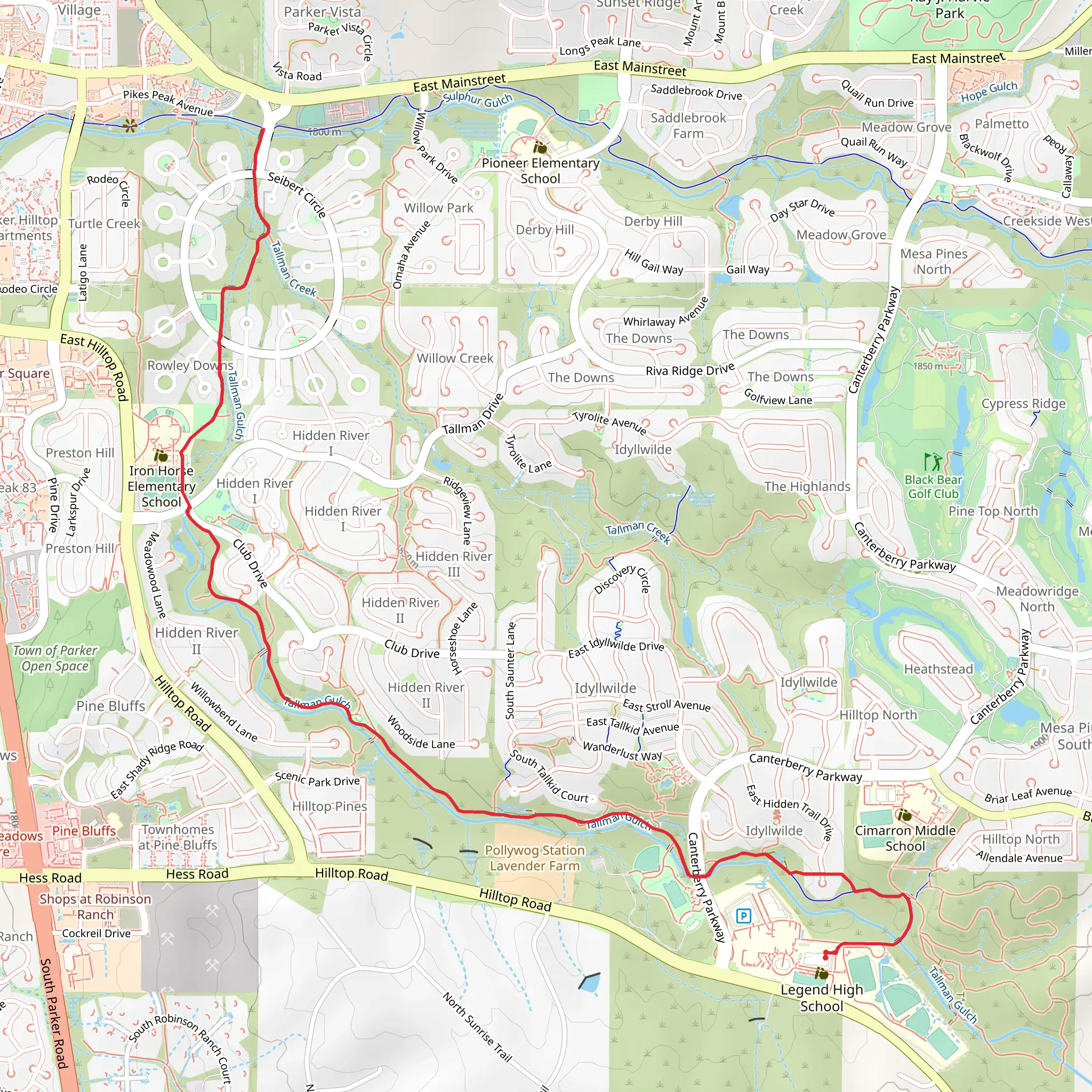 Tallman Gulch Trail mobile static map