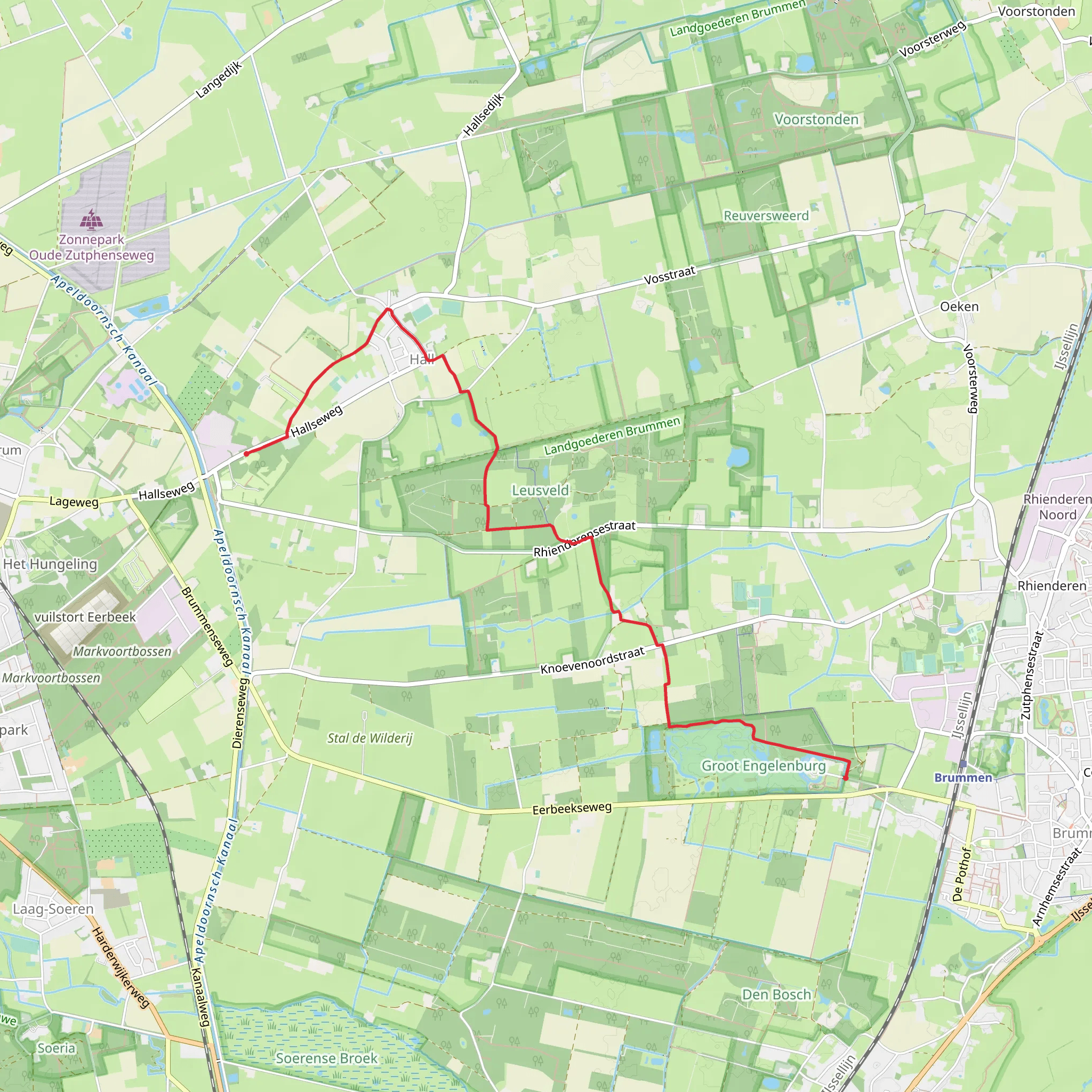 ABK Huis to Landgoed Groot Engelenburg via Hallseweg and Trekvogelpad mobile static map