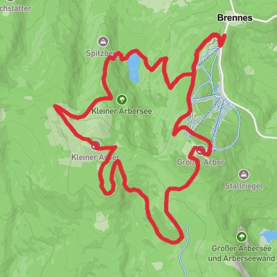 Brennes, Kleiner Arbersee and Grober Arber Loop mobile static map